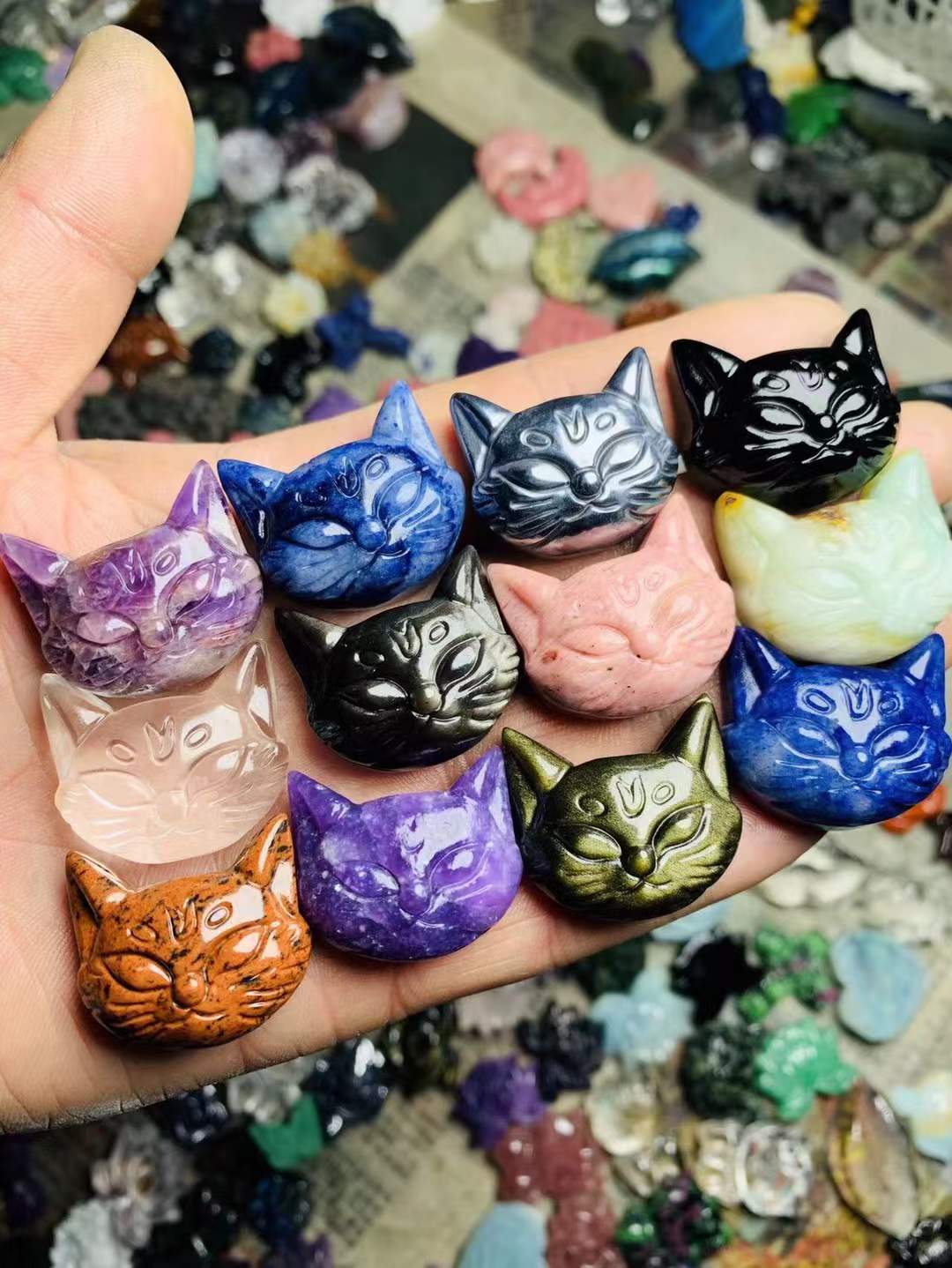 cat head flat carving