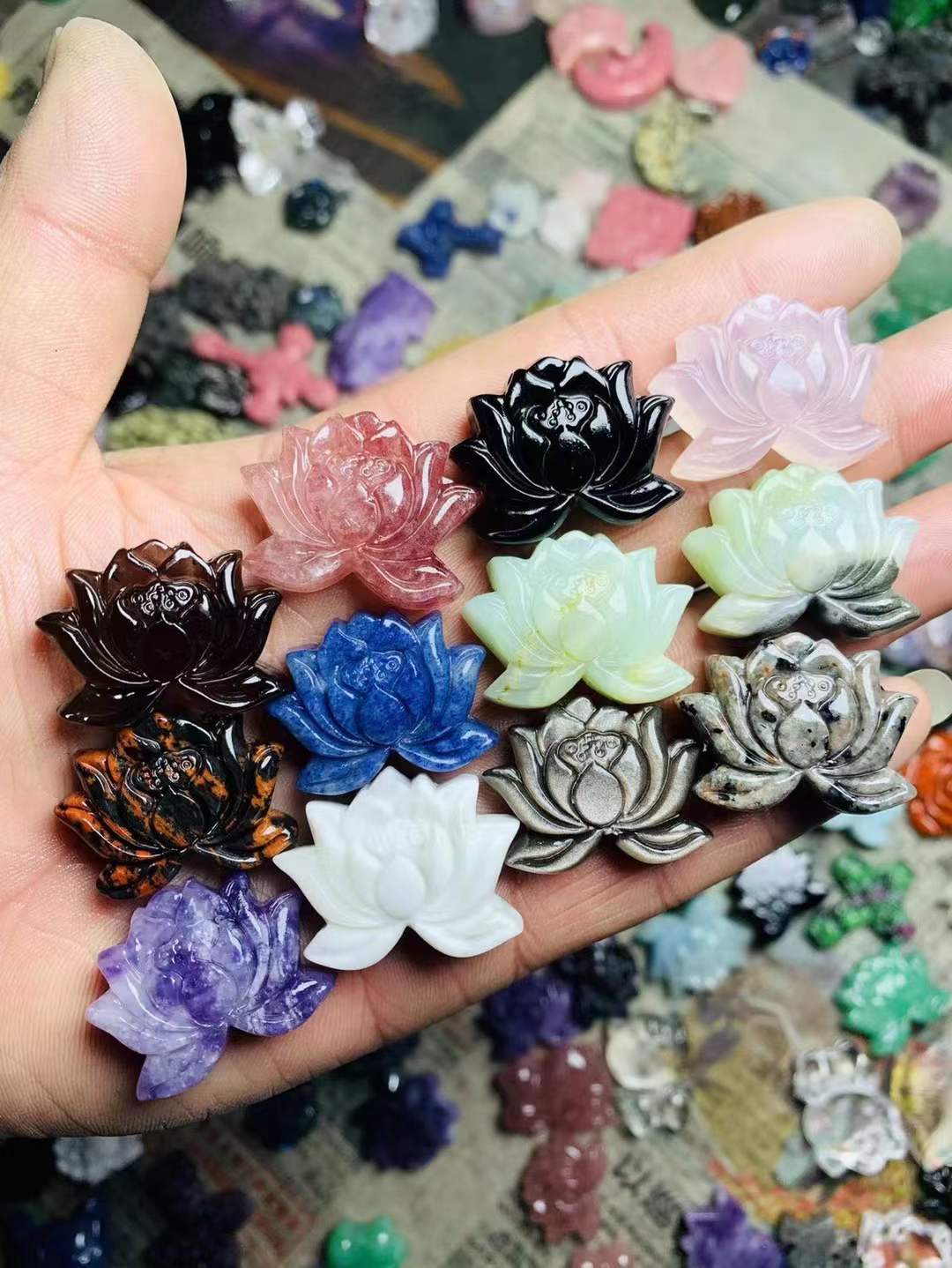 lotus flower flat carving