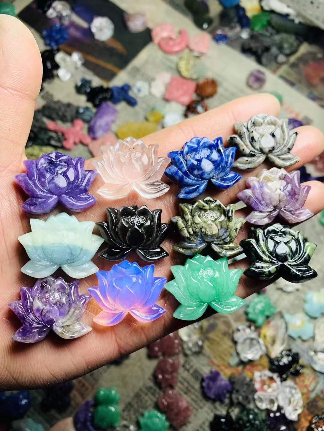 lotus flower flat carving