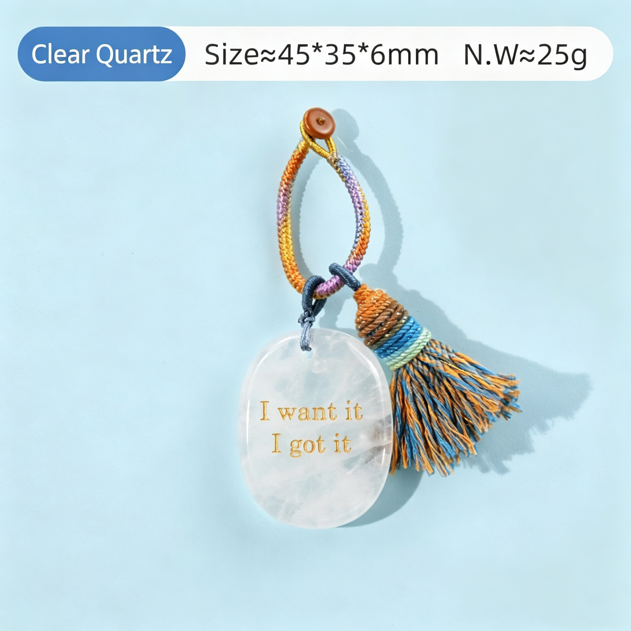 Power Stones Keychains Bag Chains with Tassel Hanging
