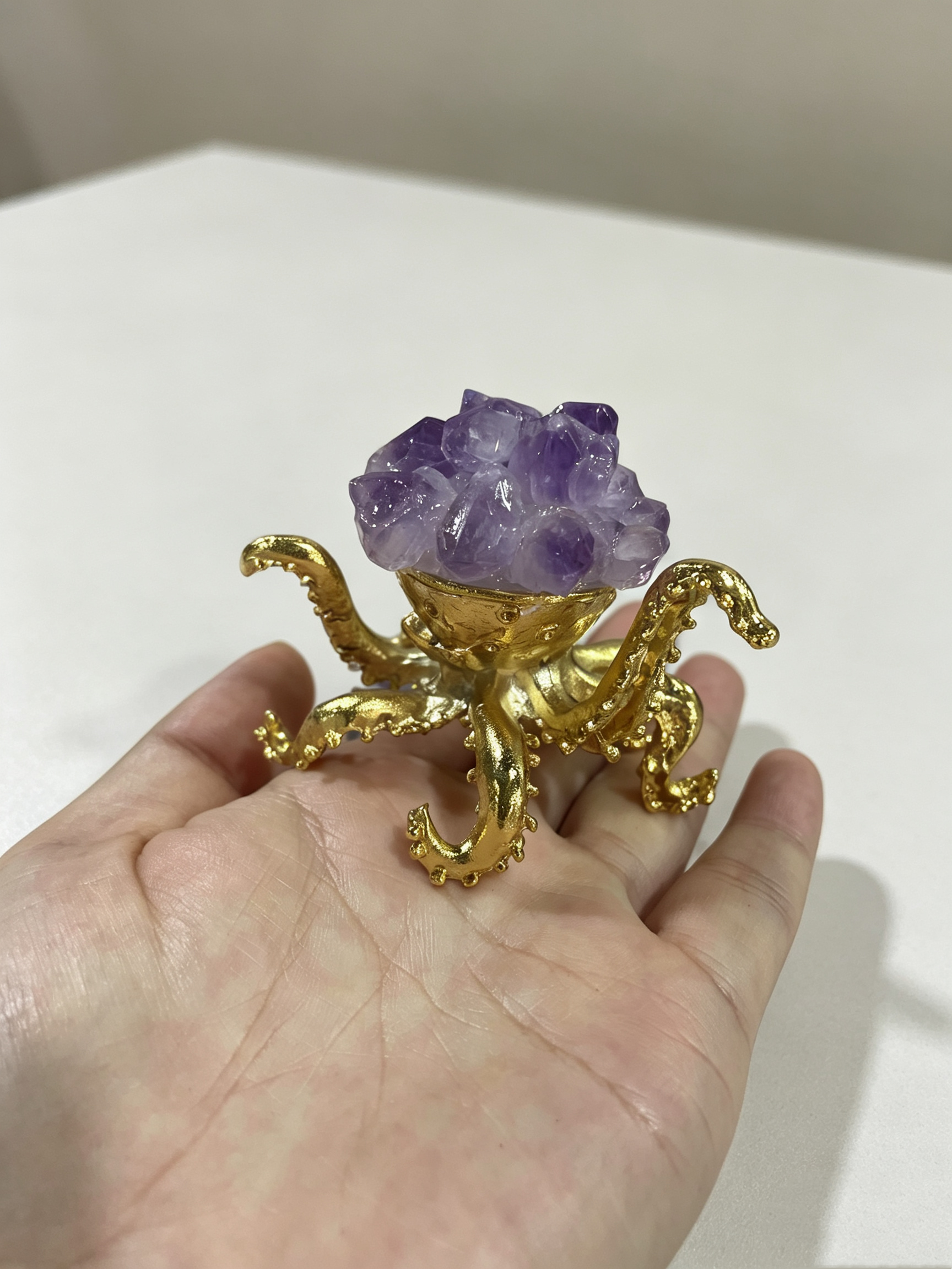 Amethyst Shoots Octopus Decor
