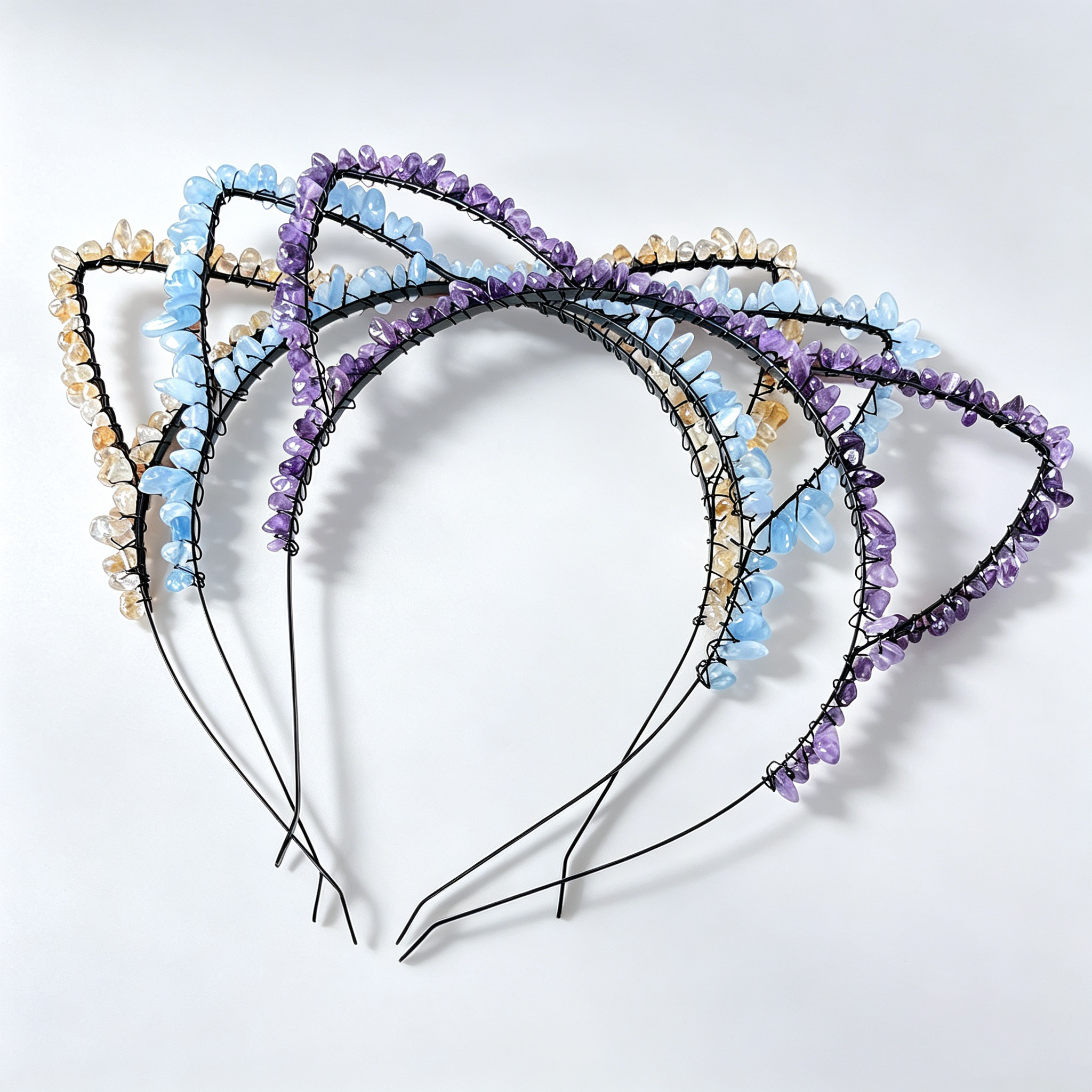 Cat Ear Crystal Chips Headbands
