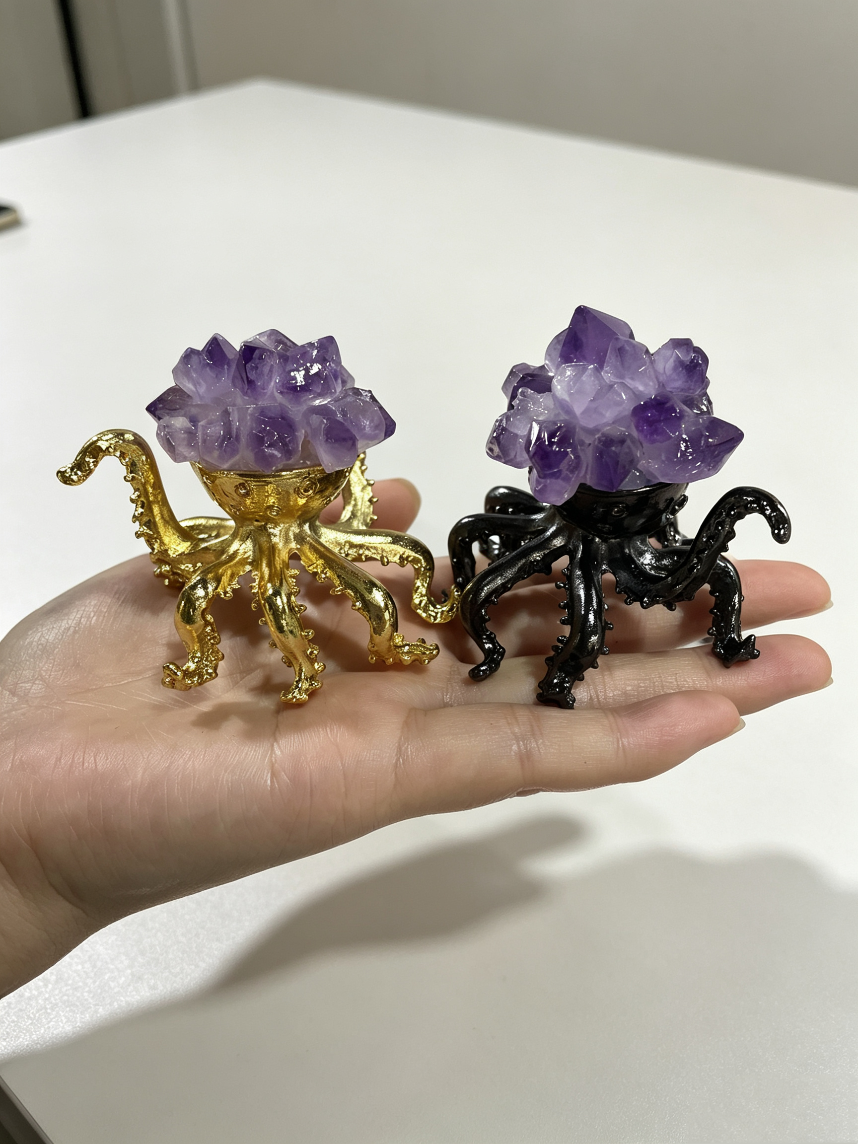 Amethyst Shoots Octopus Decor