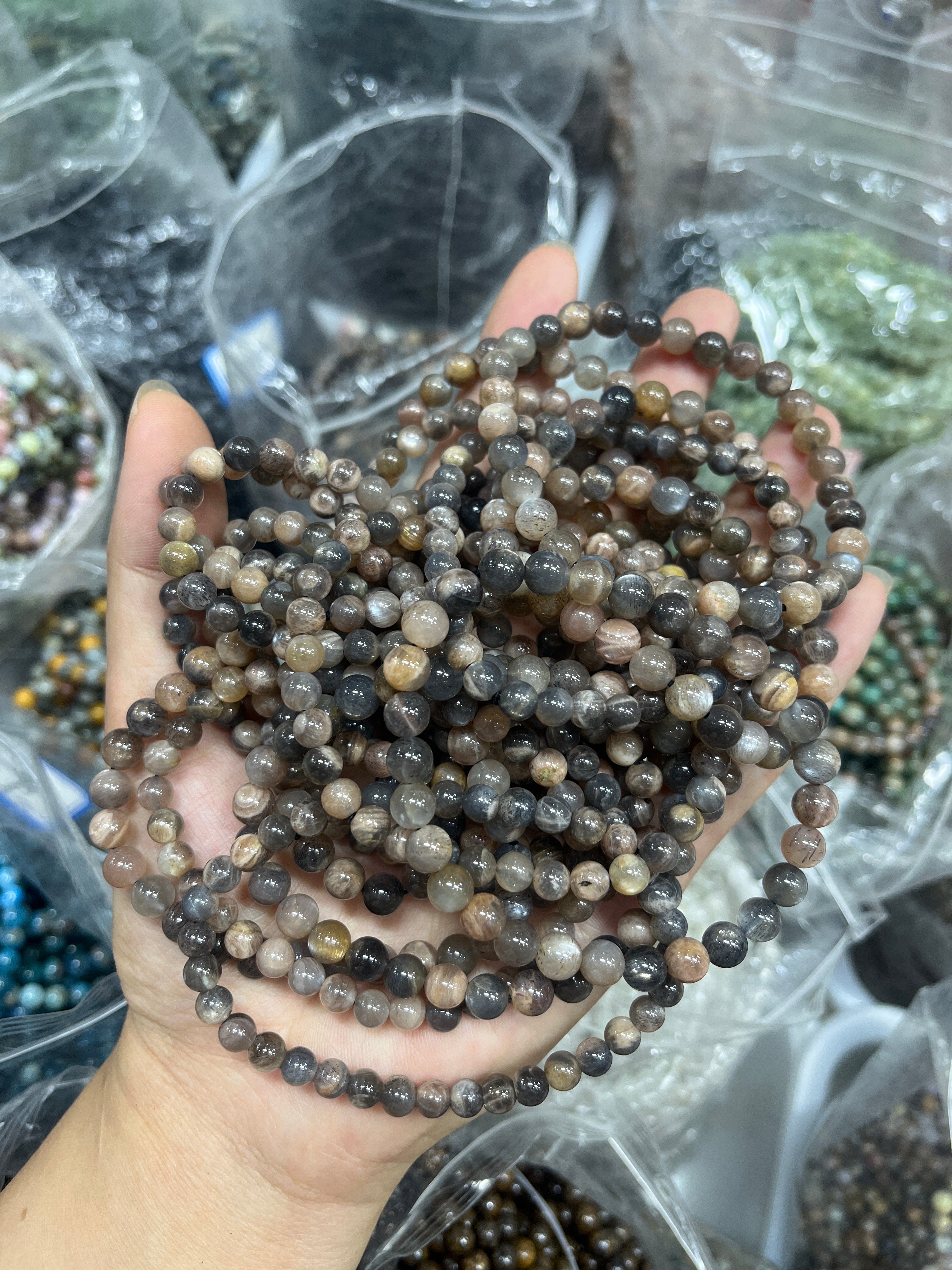 6mm black sunstone bracelet wholesale