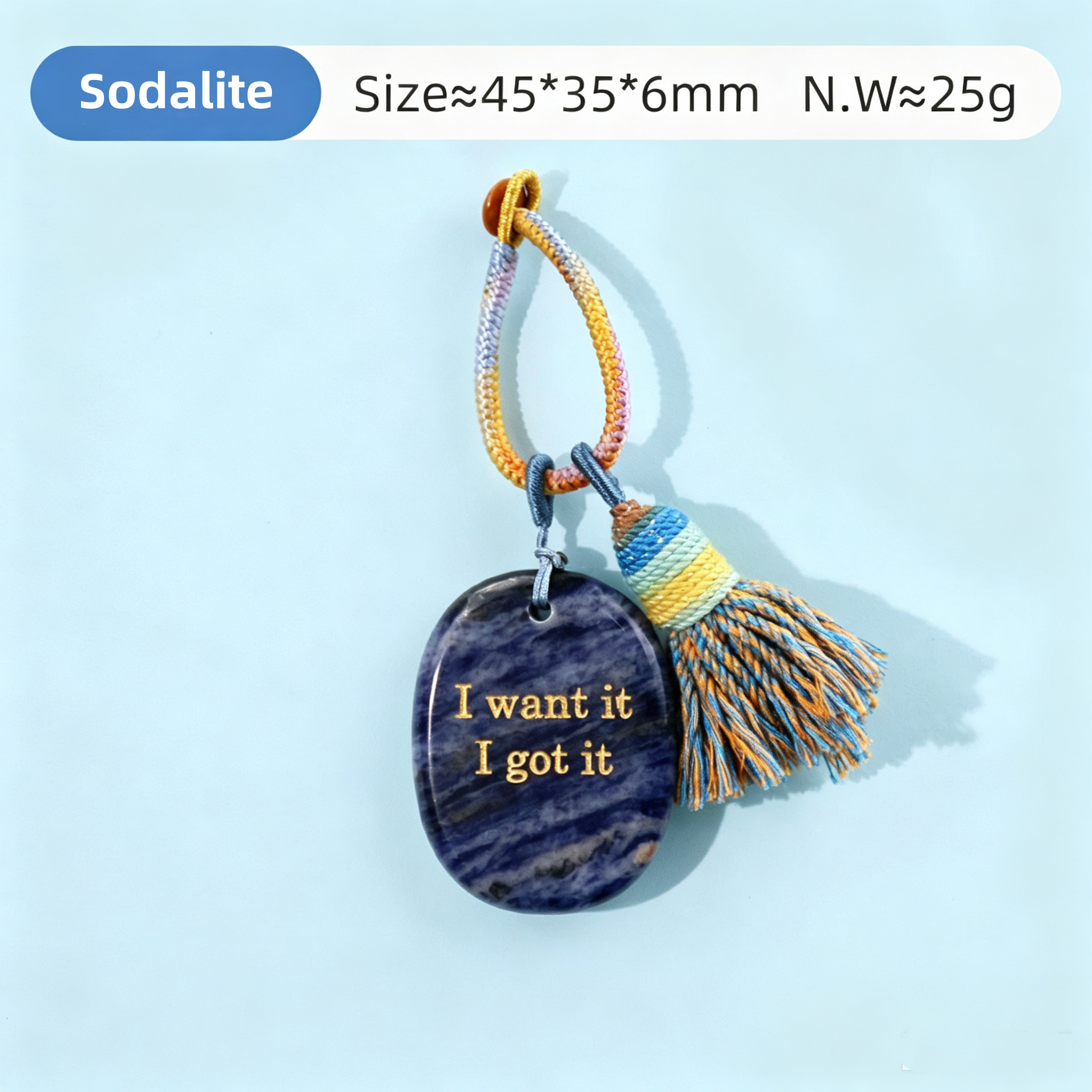 Power Stones Keychains Bag Chains with Tassel Hanging