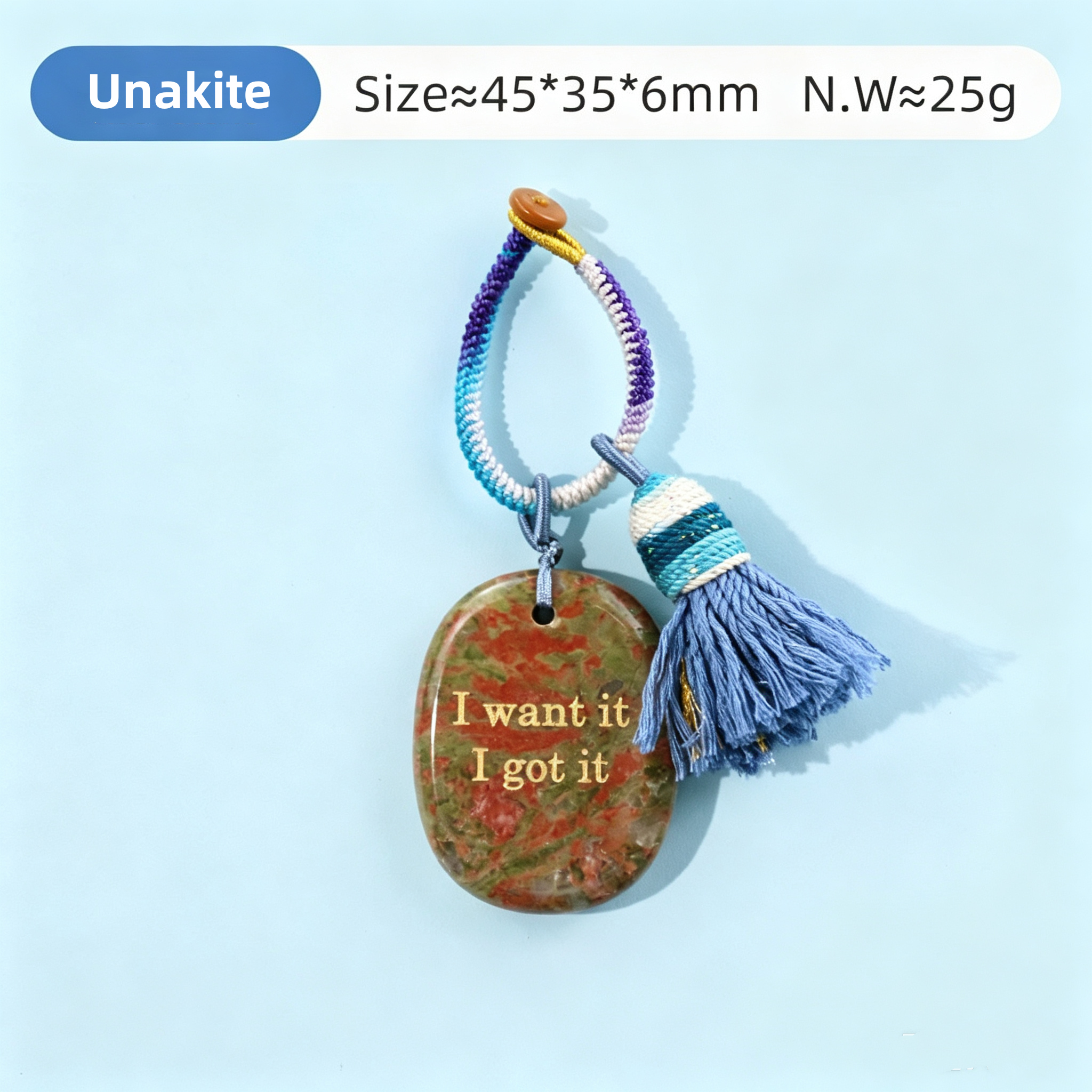 Power Stones Keychains Bag Chains with Tassel Hanging