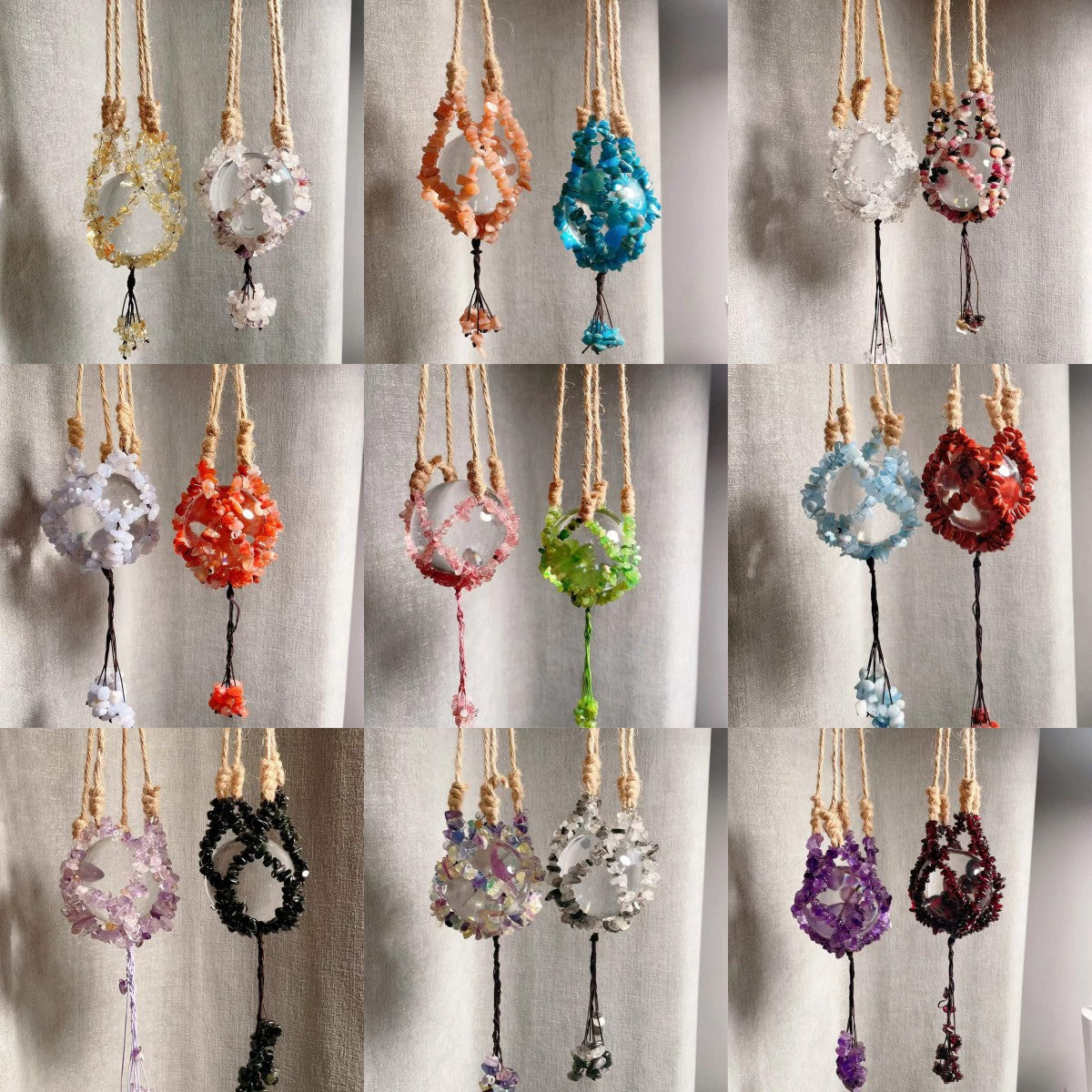 Crystal Chips Net Sphere Holer Hanging