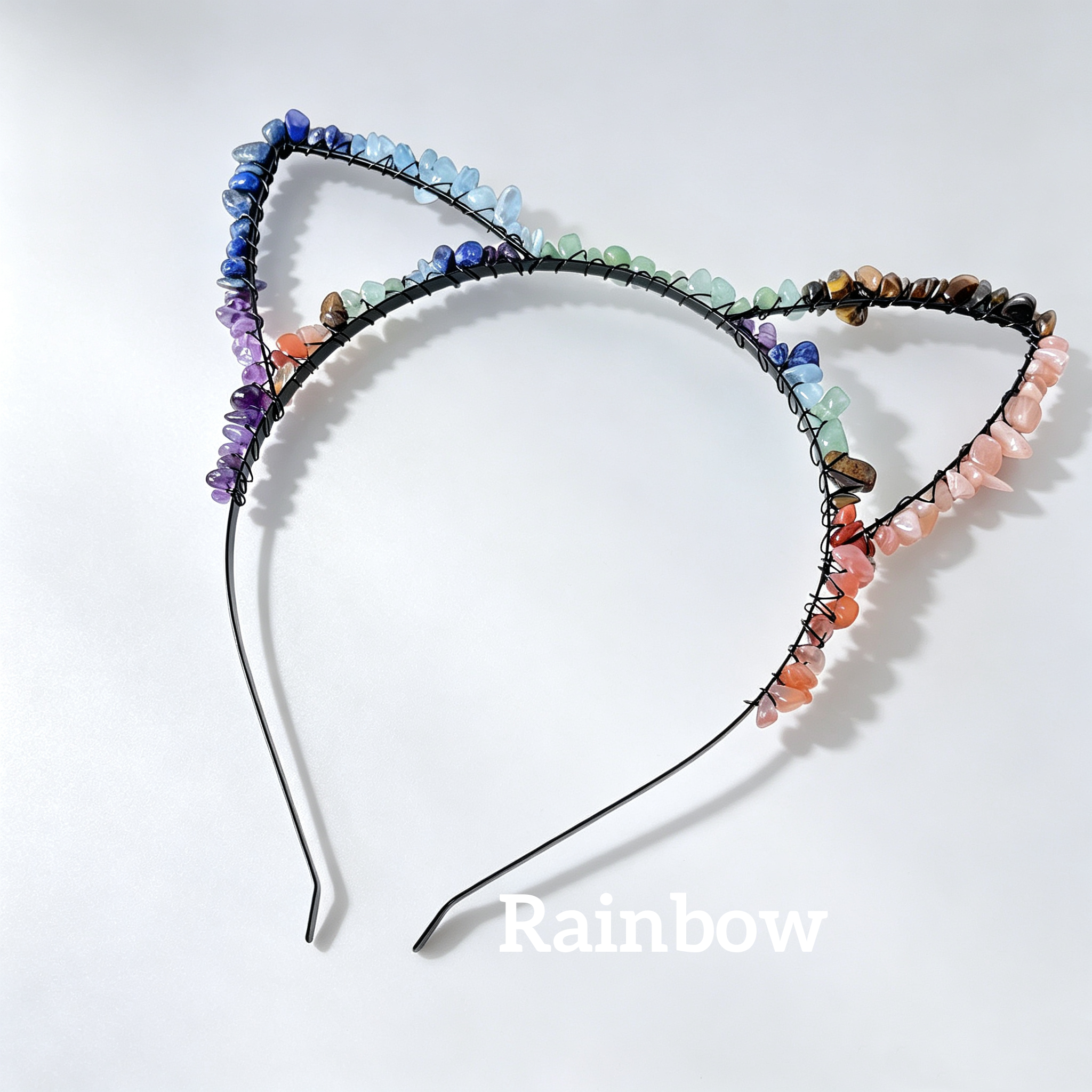 Cat Ear Crystal Chips Headbands