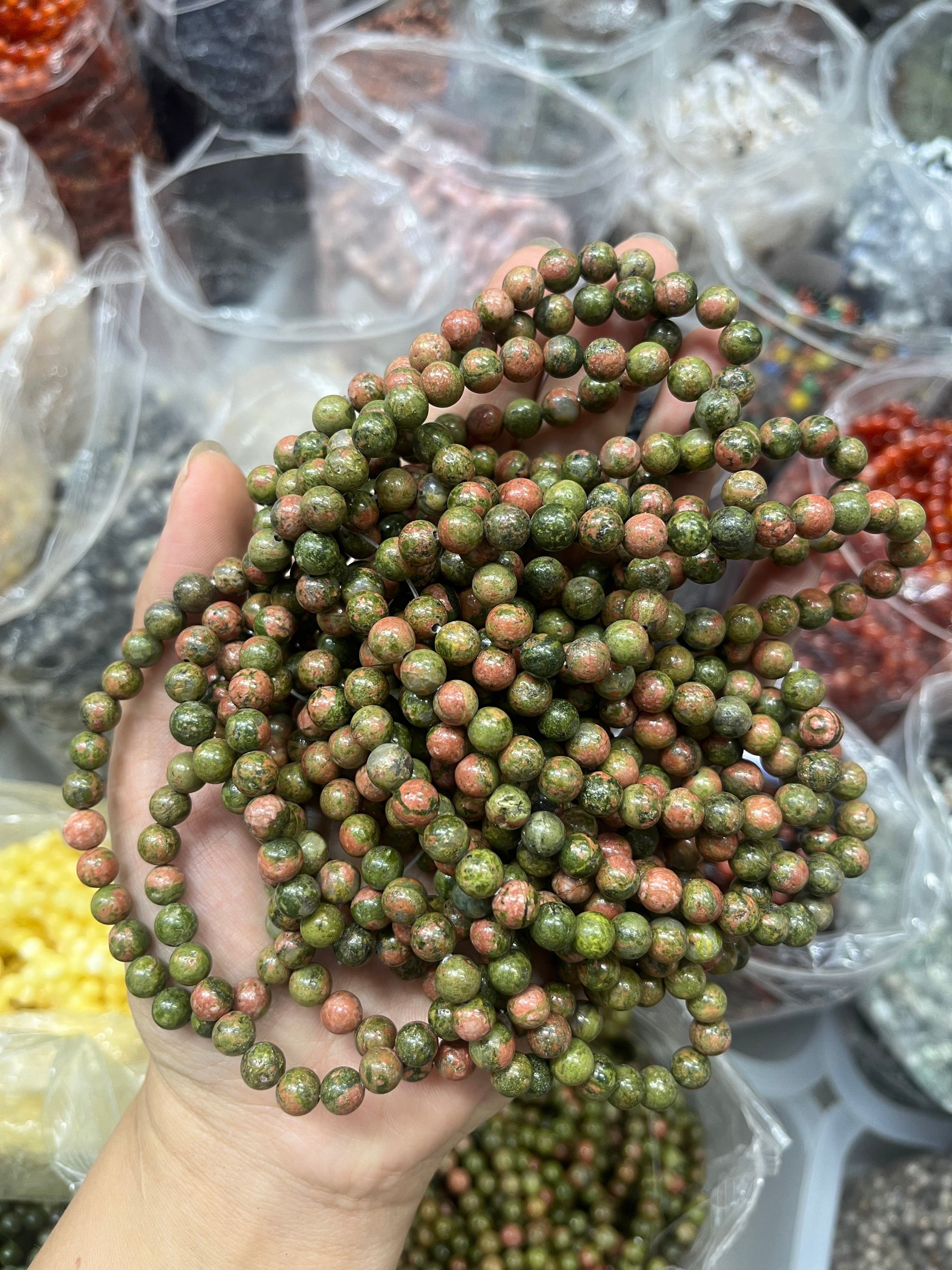 6mm unakite bracelet