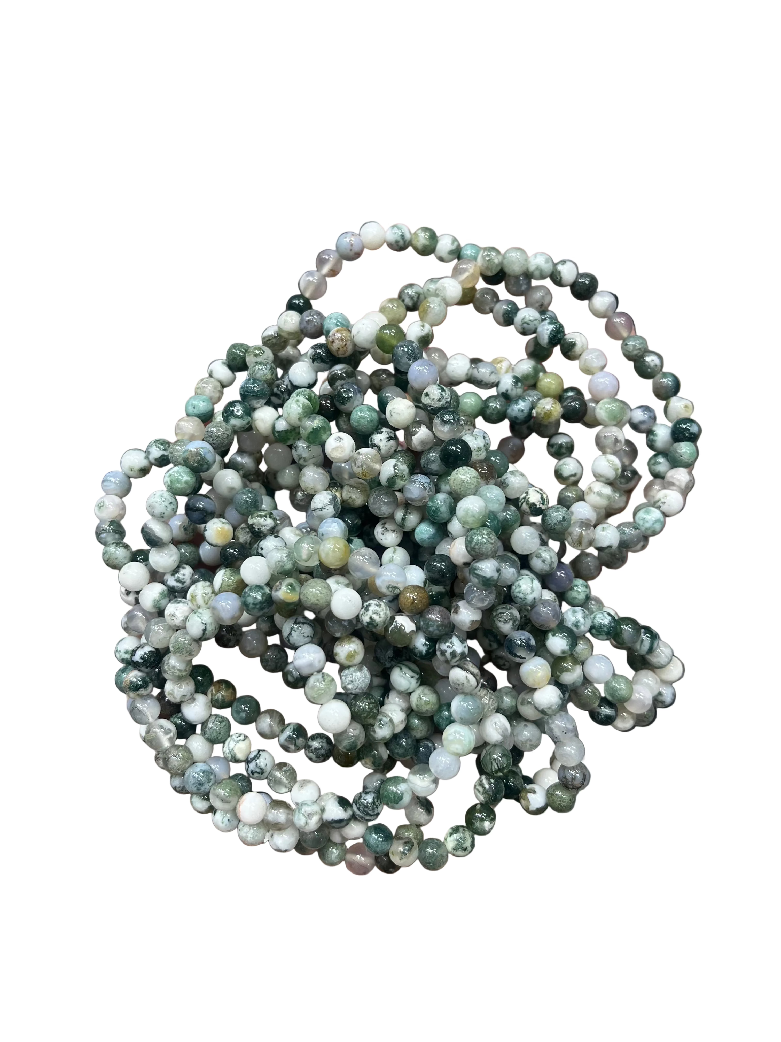 6mm moss agate bracelet