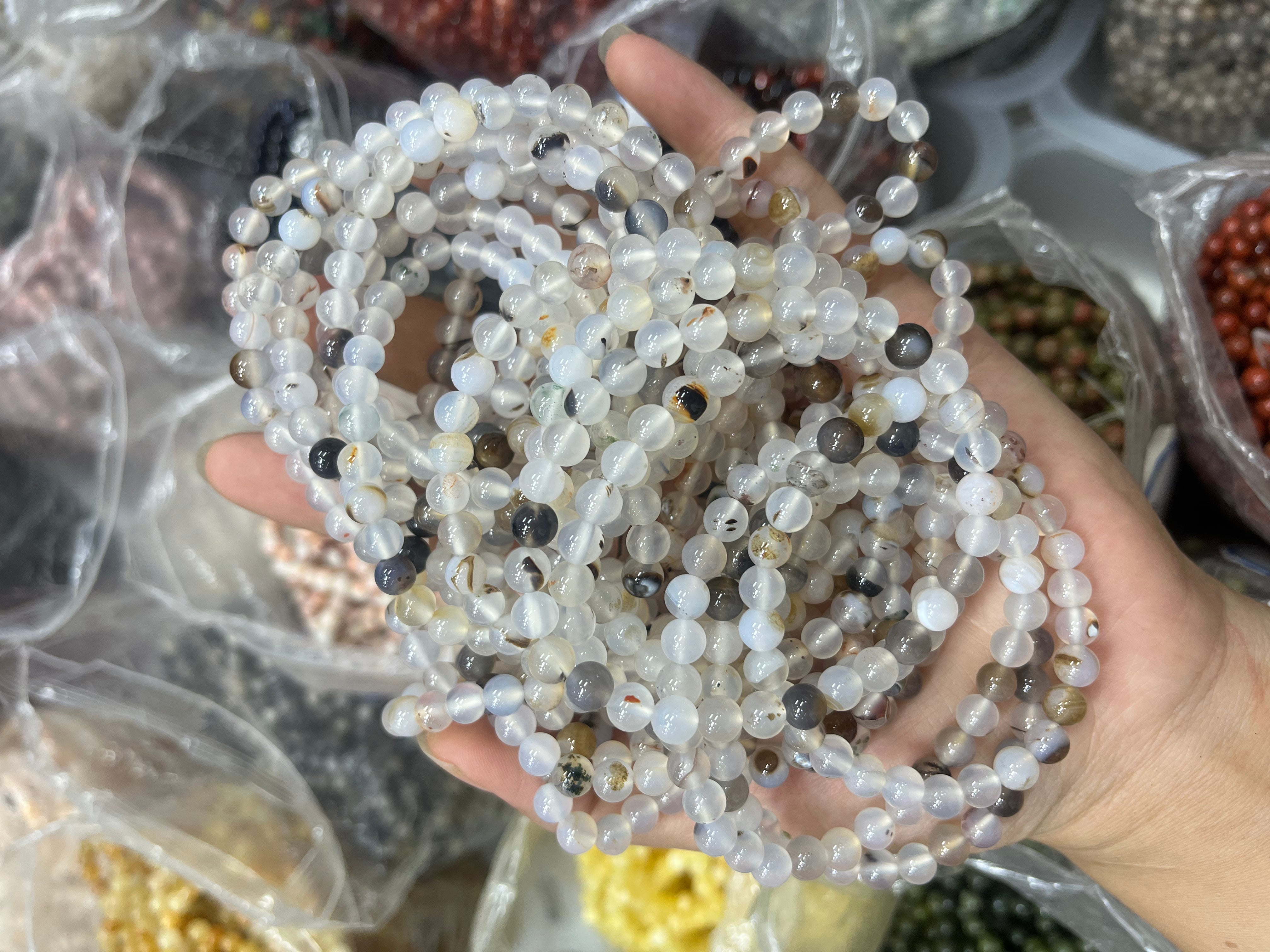 6mm agate bracelet
