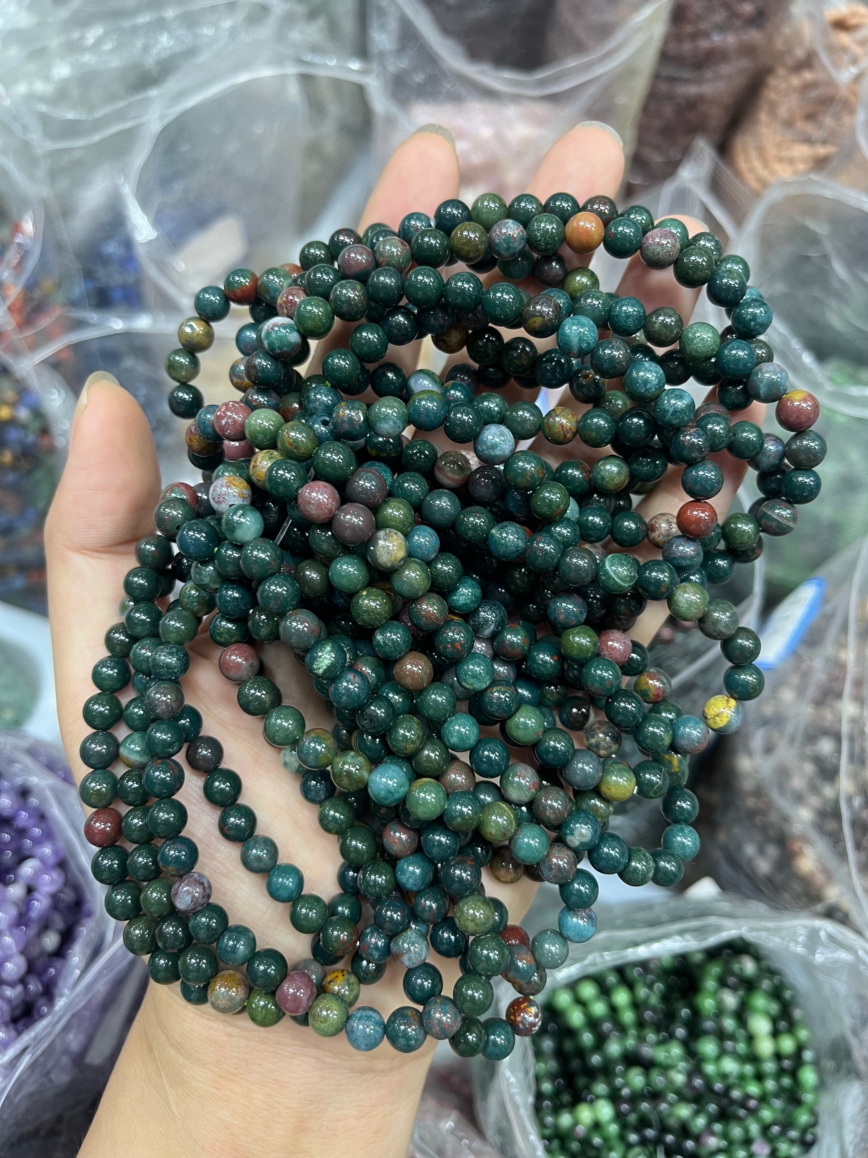 6mm green ocean jasper bracelet wholesale