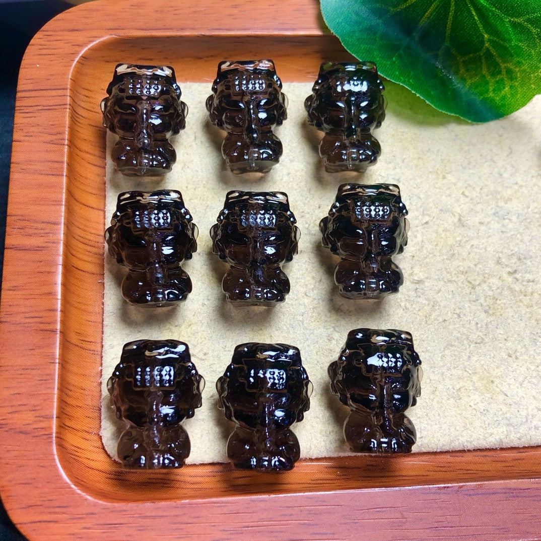 Natural Icy Obsidian Mazu Beads