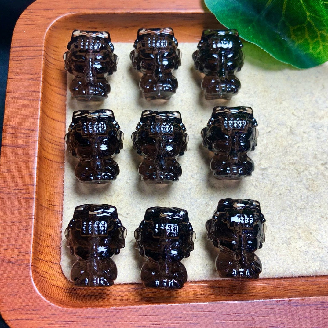 Natural Icy Obsidian Mazu Beads