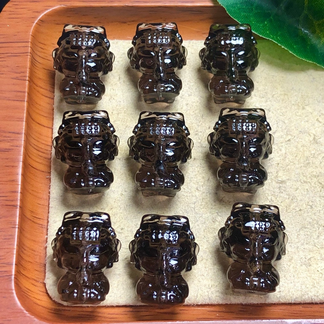 Natural Icy Obsidian Mazu Beads