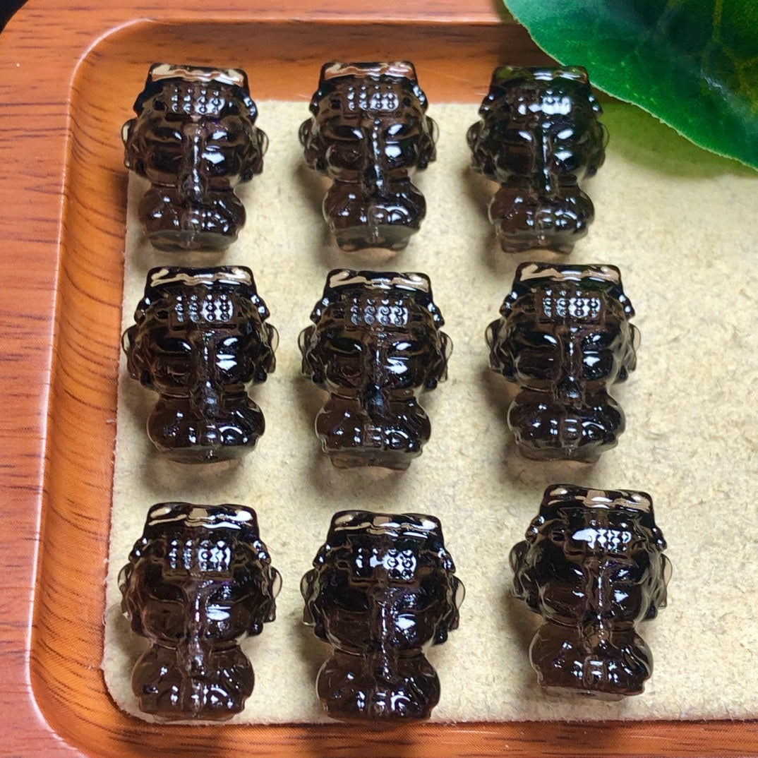 Natural Icy Obsidian Mazu Beads