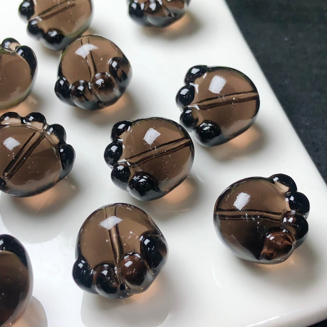 Natural Icy Obsidian Cat Paw Beads