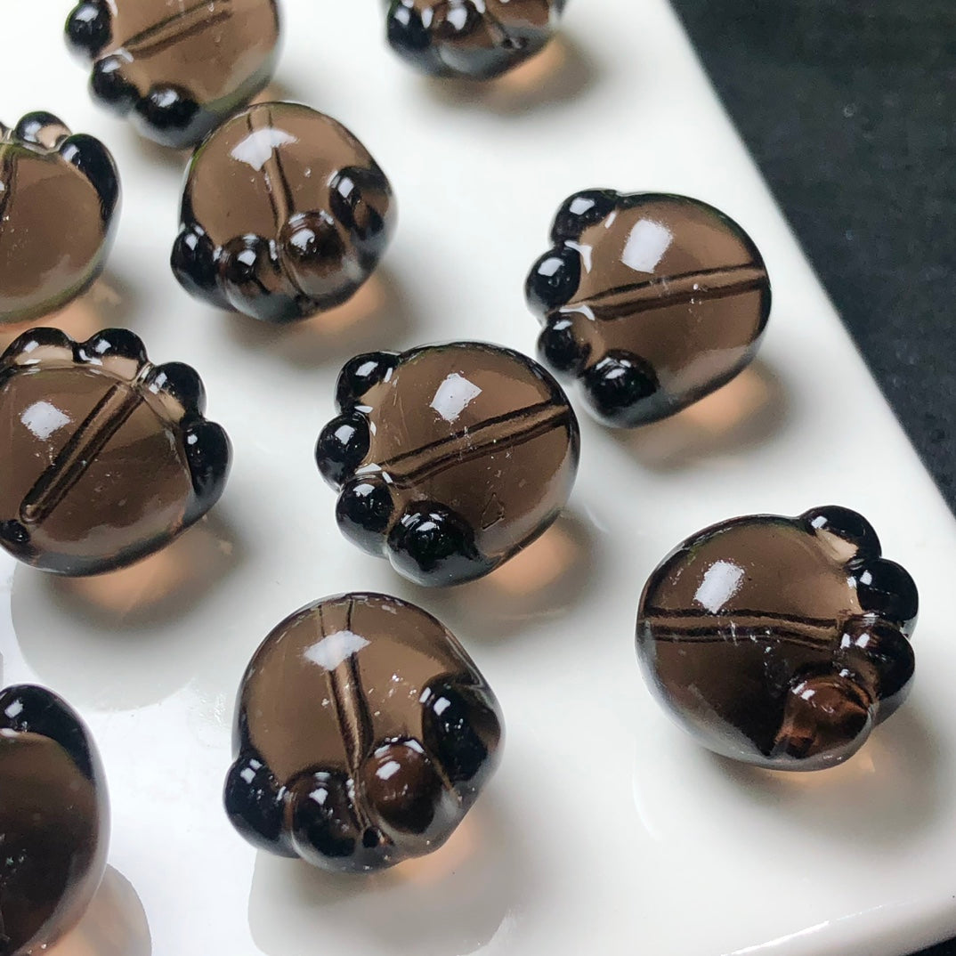 Natural Icy Obsidian Cat Paw Beads