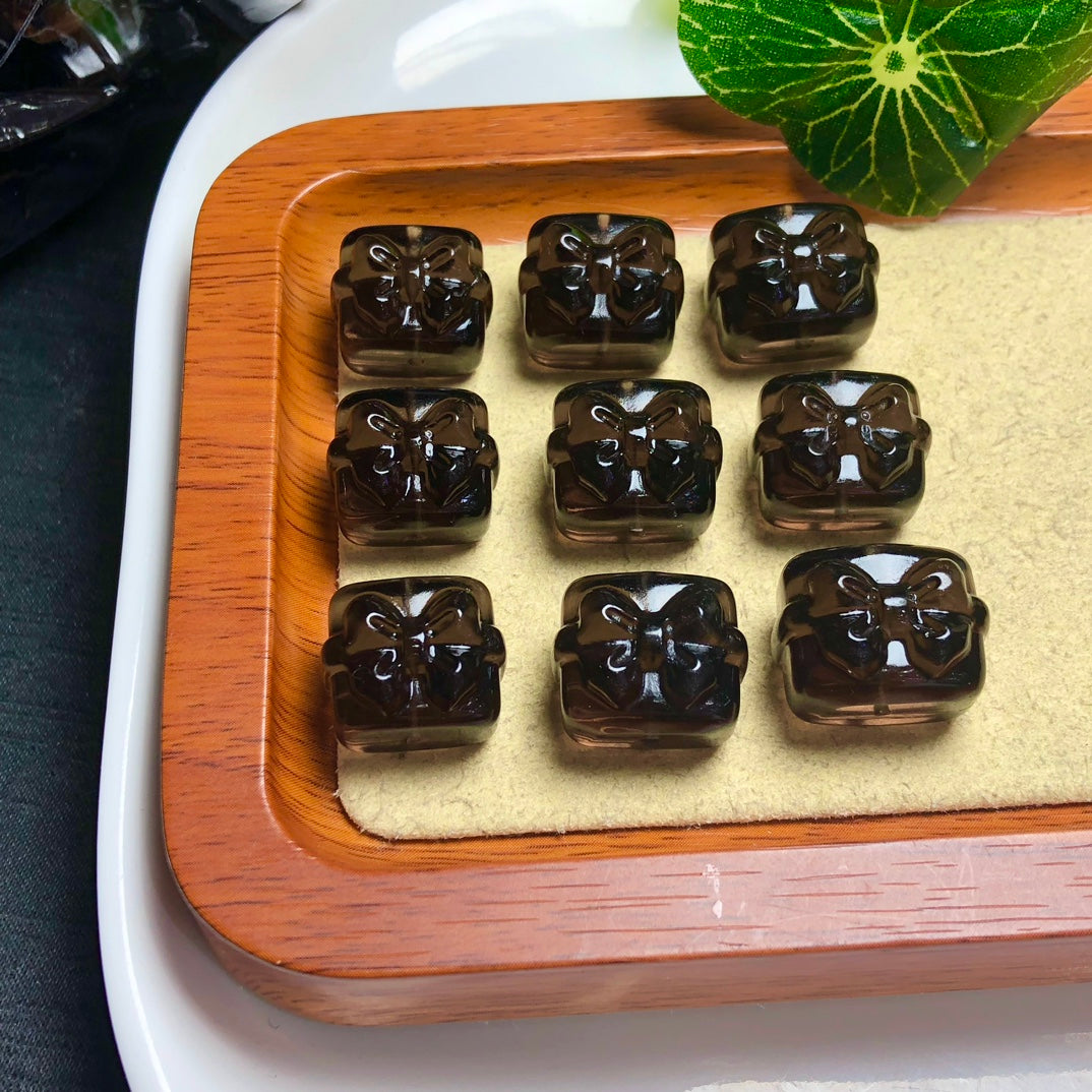 Natural Icy Obsidian Gift Box Beads