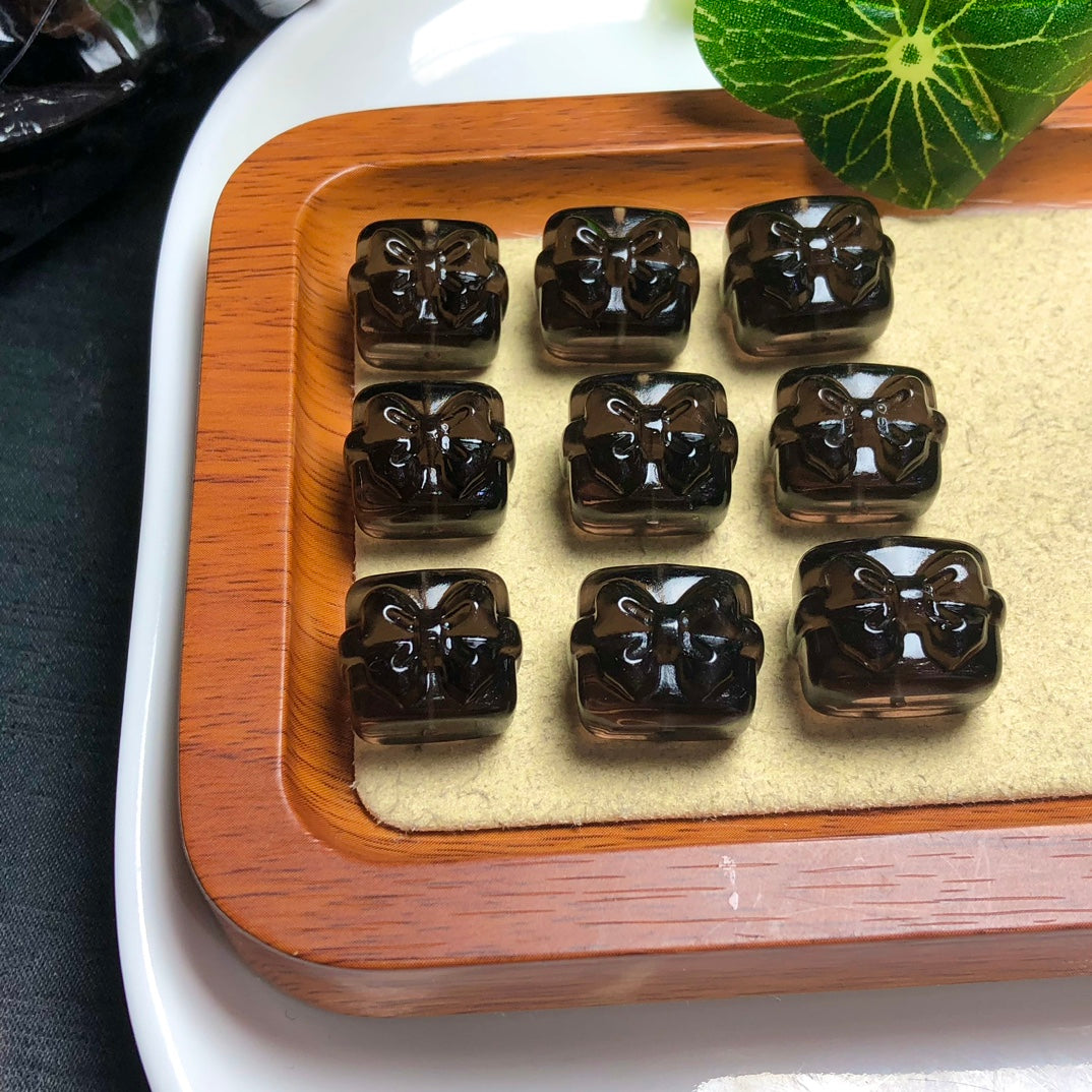 Natural Icy Obsidian Gift Box Beads