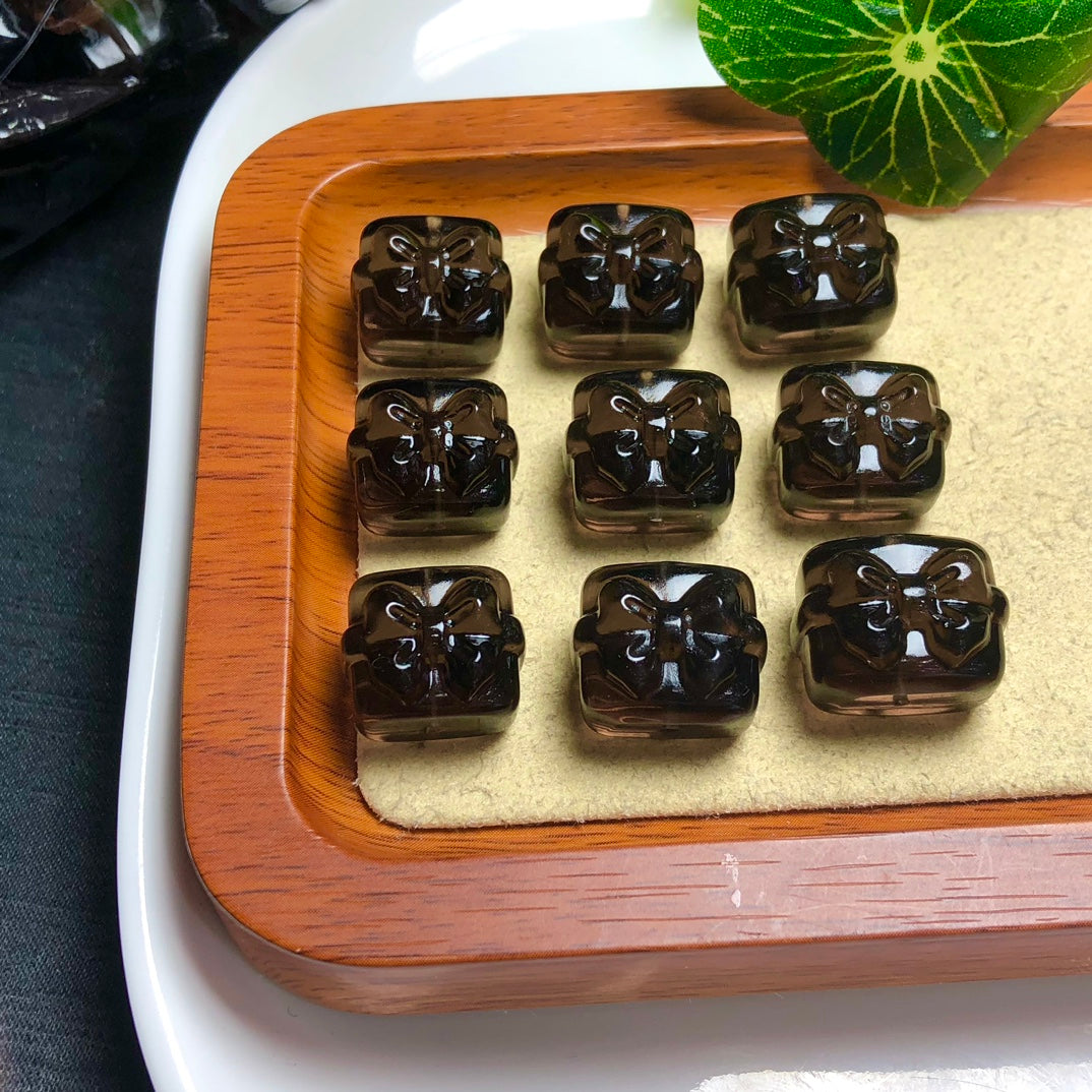 Natural Icy Obsidian Gift Box Beads
