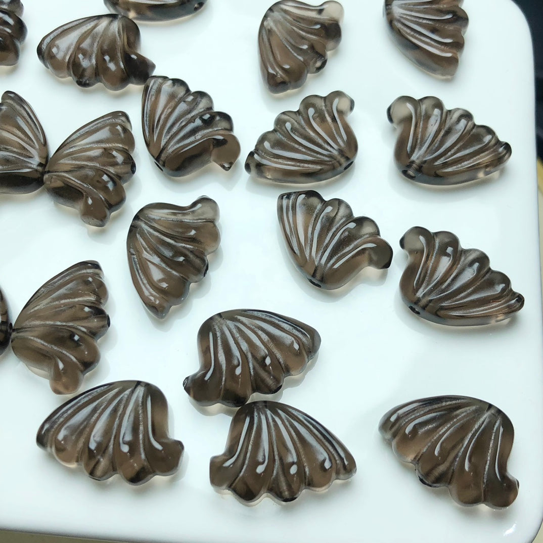 Icy Obsidian Butterfly Wing Beads