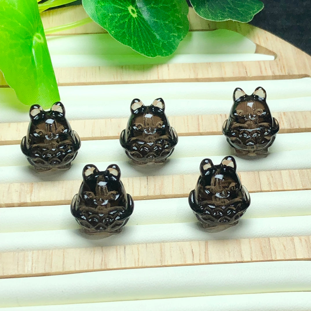 Icy Obsidian Totoro Beads