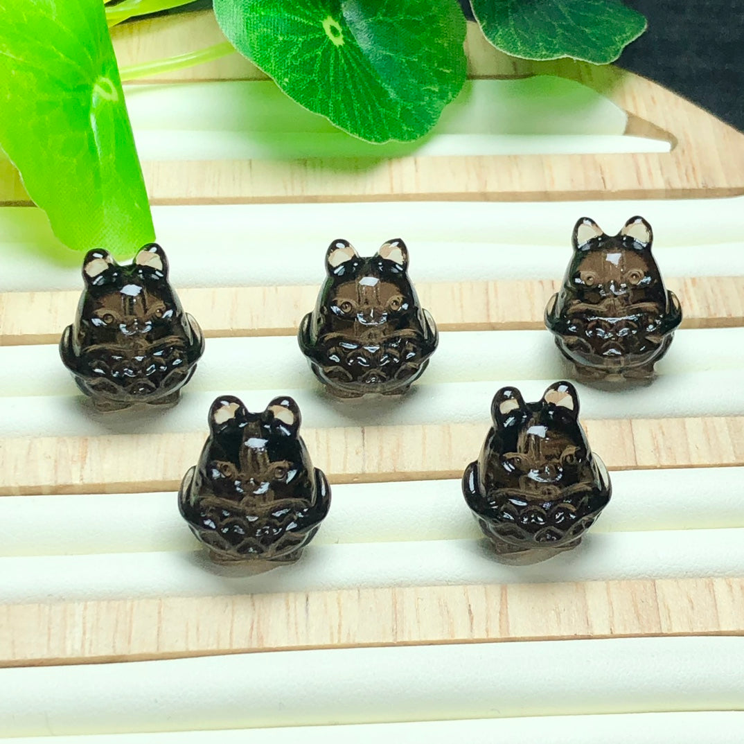 Icy Obsidian Totoro Beads