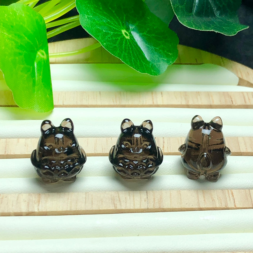 Icy Obsidian Totoro Beads