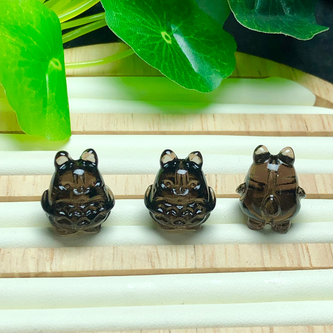 Icy Obsidian Totoro Beads