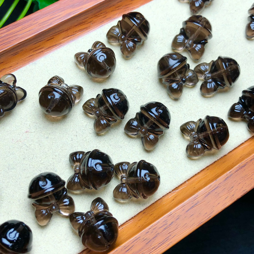 Natural Icy Obsidian Jiggle Bell Beads