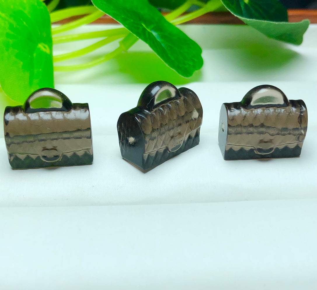Natural Icy Obsidian Bag Beads