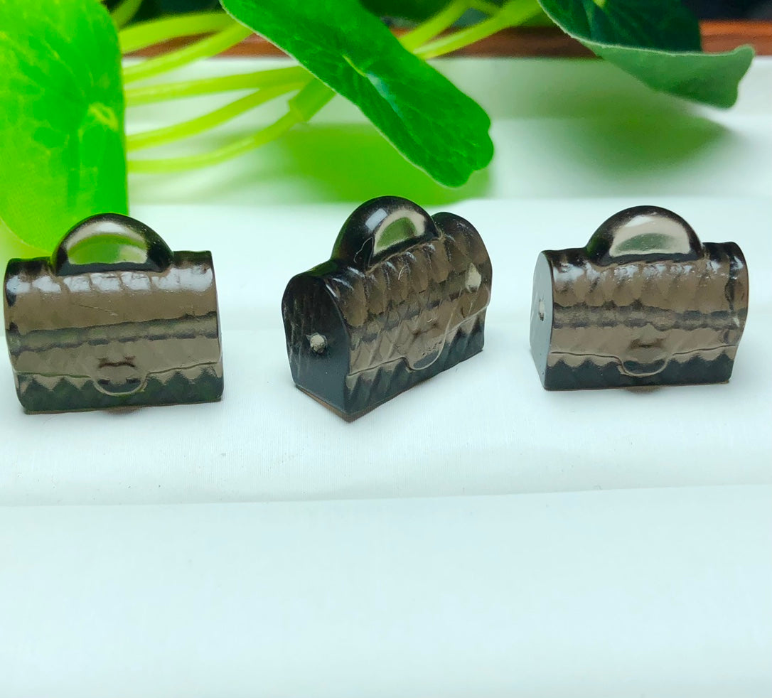 Natural Icy Obsidian Bag Beads