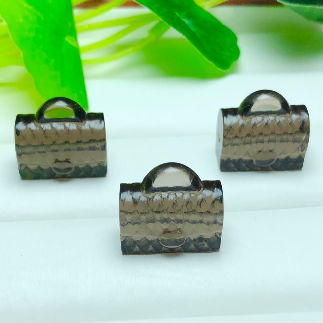 Natural Icy Obsidian Bag Beads