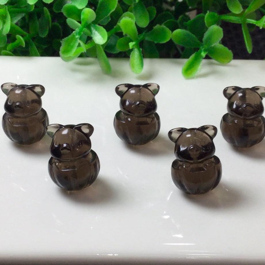 Natural Icy Obsidian Watermelon Pig Beads