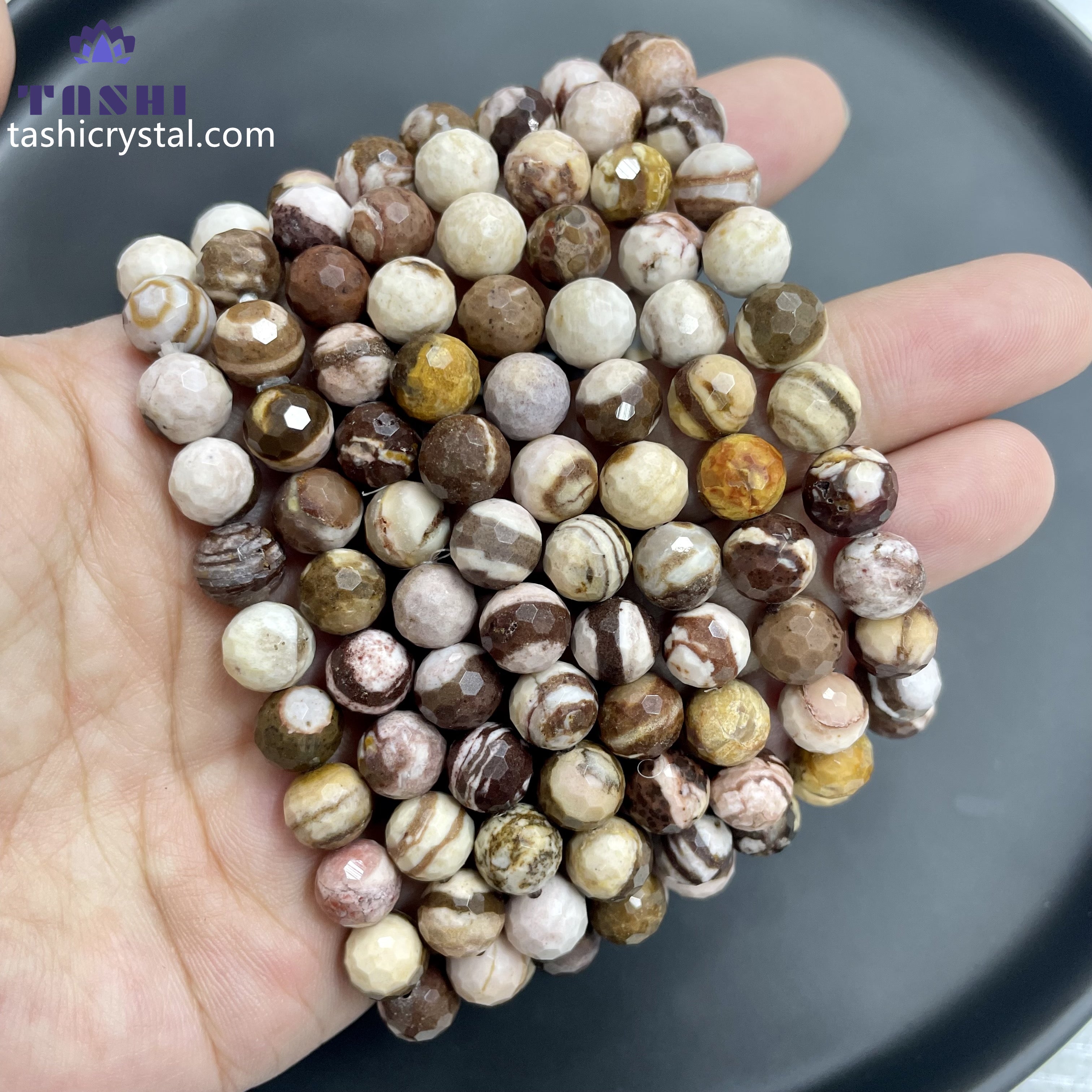 8mm Faceted Coffee Calcite Bracelets