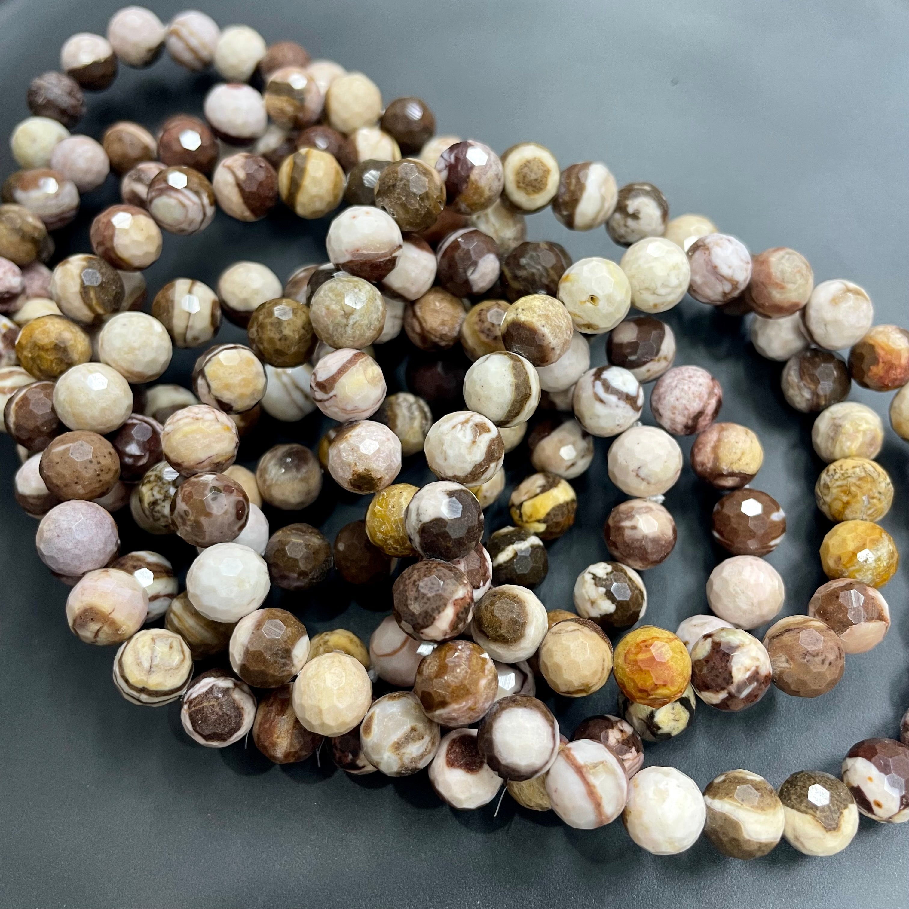 8mm Faceted Coffee Calcite Bracelets