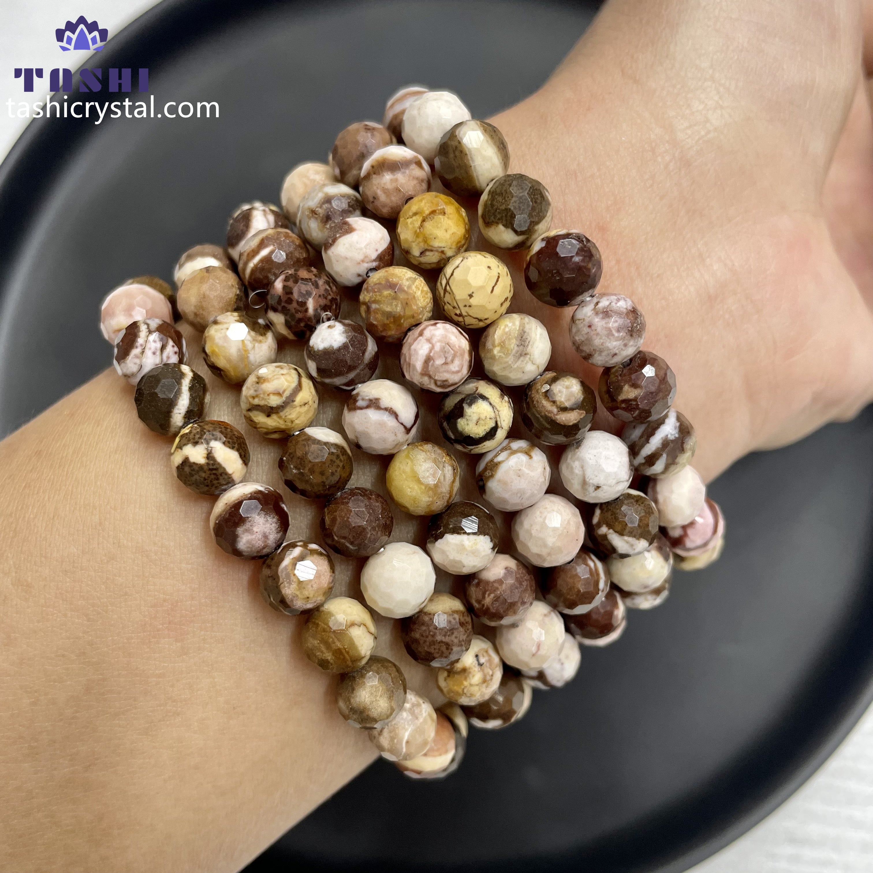 8mm Faceted Coffee Calcite Bracelets