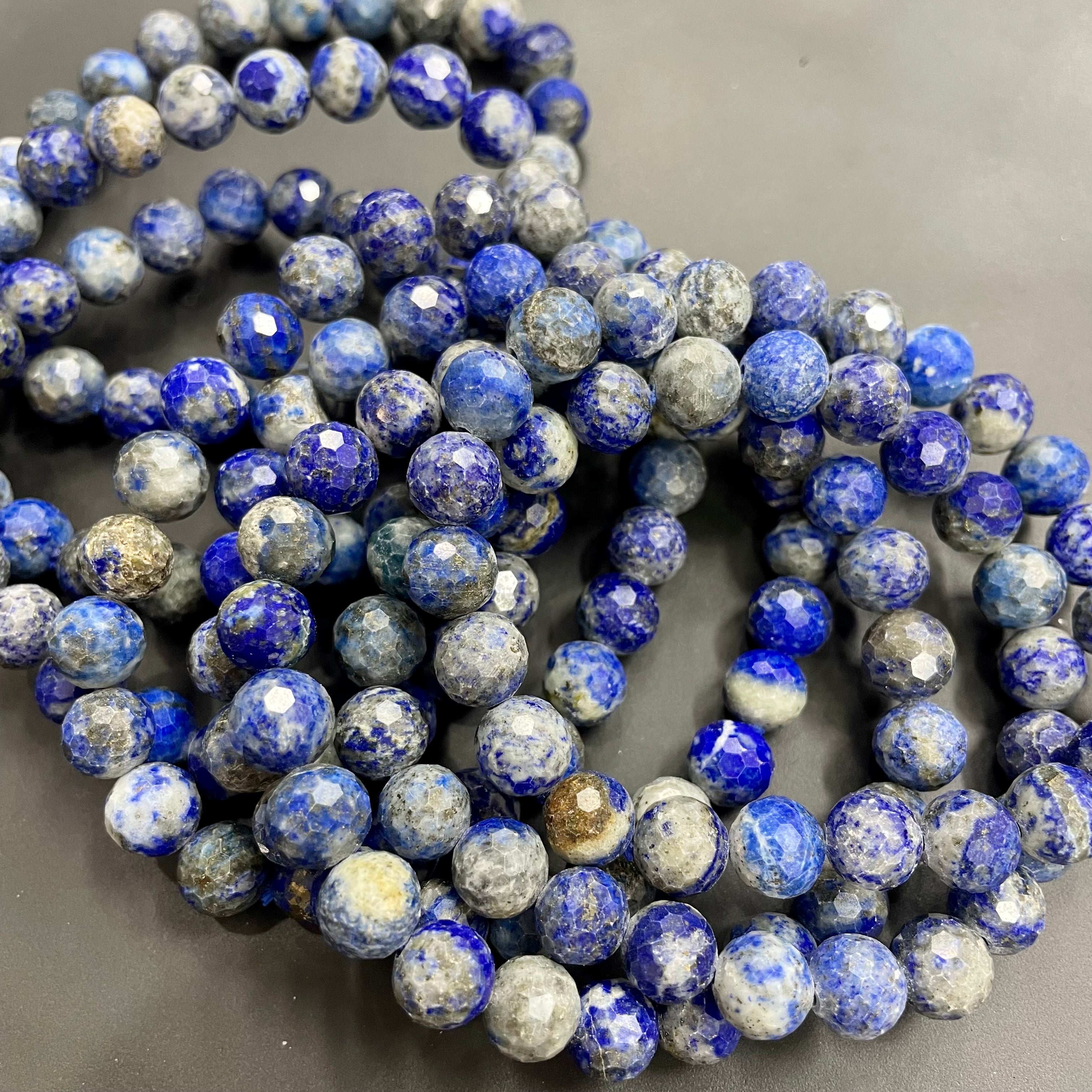 8mm Faceted Lapis Lazuli Bracelets