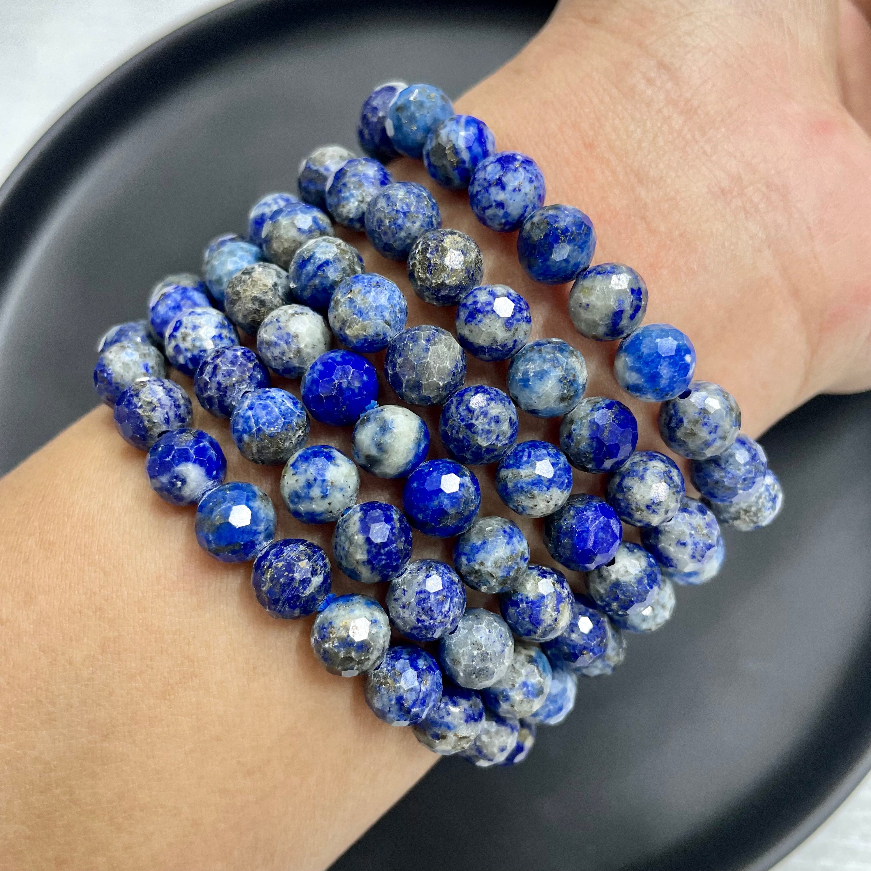 8mm Faceted Lapis Lazuli Bracelets
