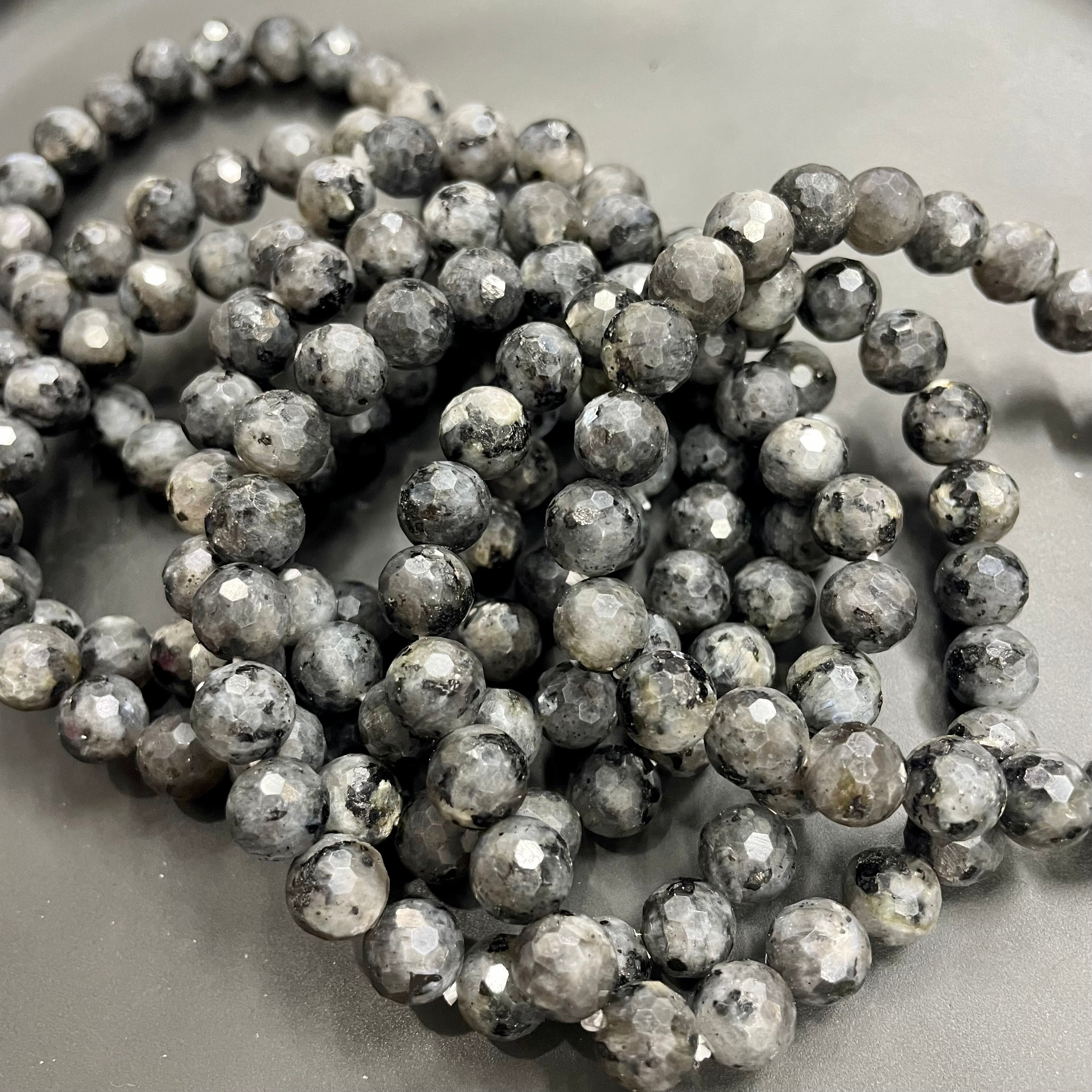 8mm Faceted Larvikite Bracelets