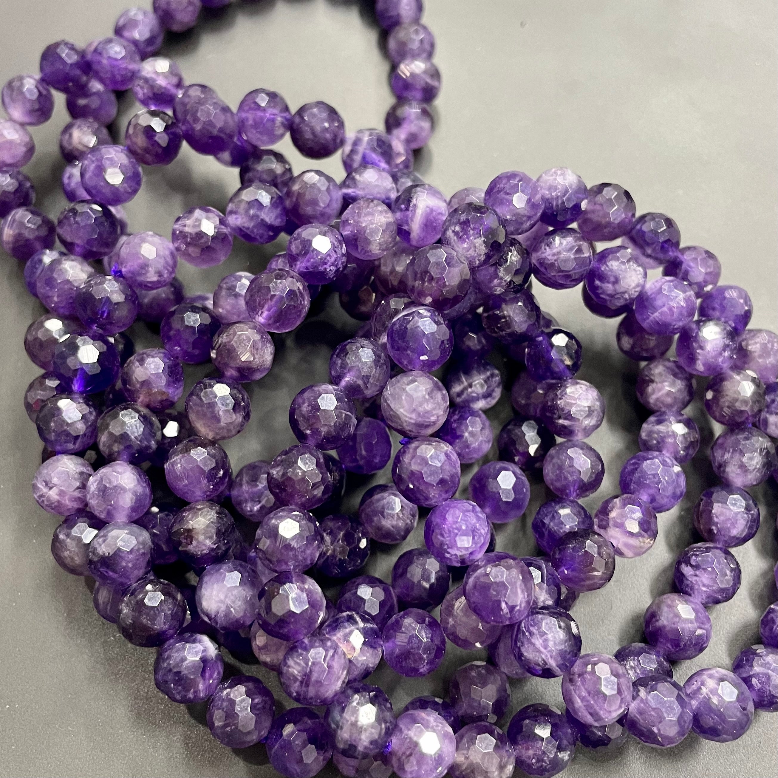 8mm Faceted Amethyst Bracelets