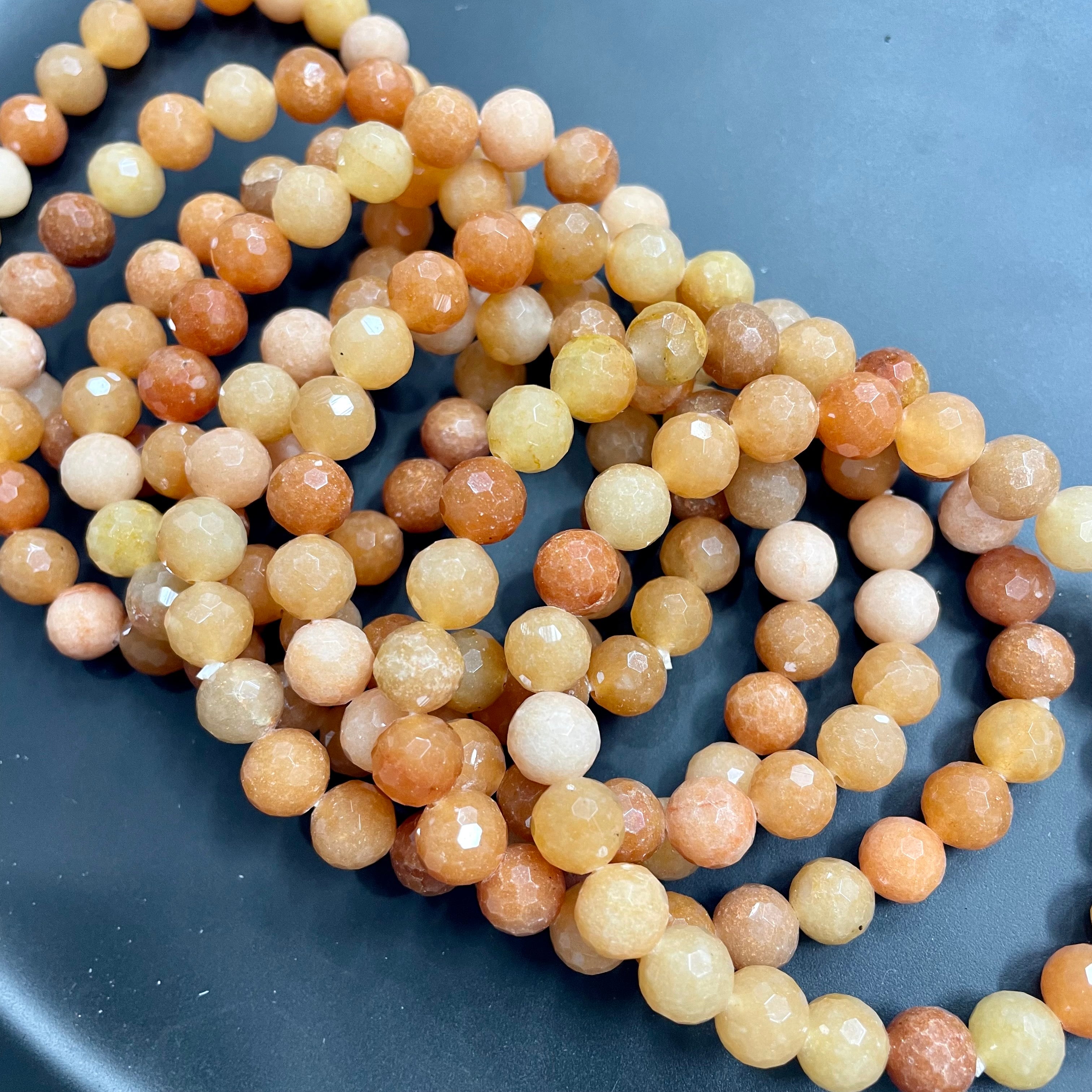 8mm Faceted Yellow Aventurine Bracelets