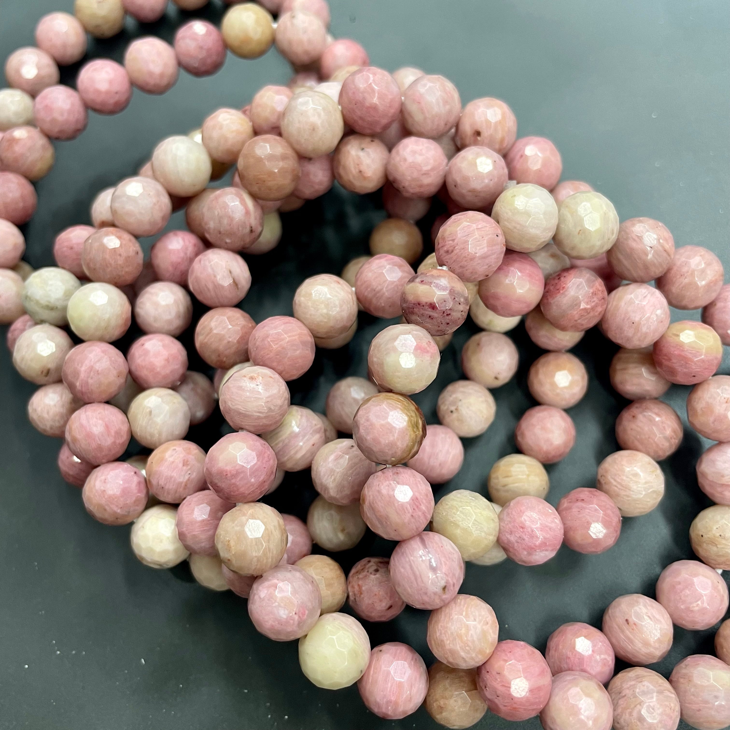 8mm Faceted Rose Wood Bracelets