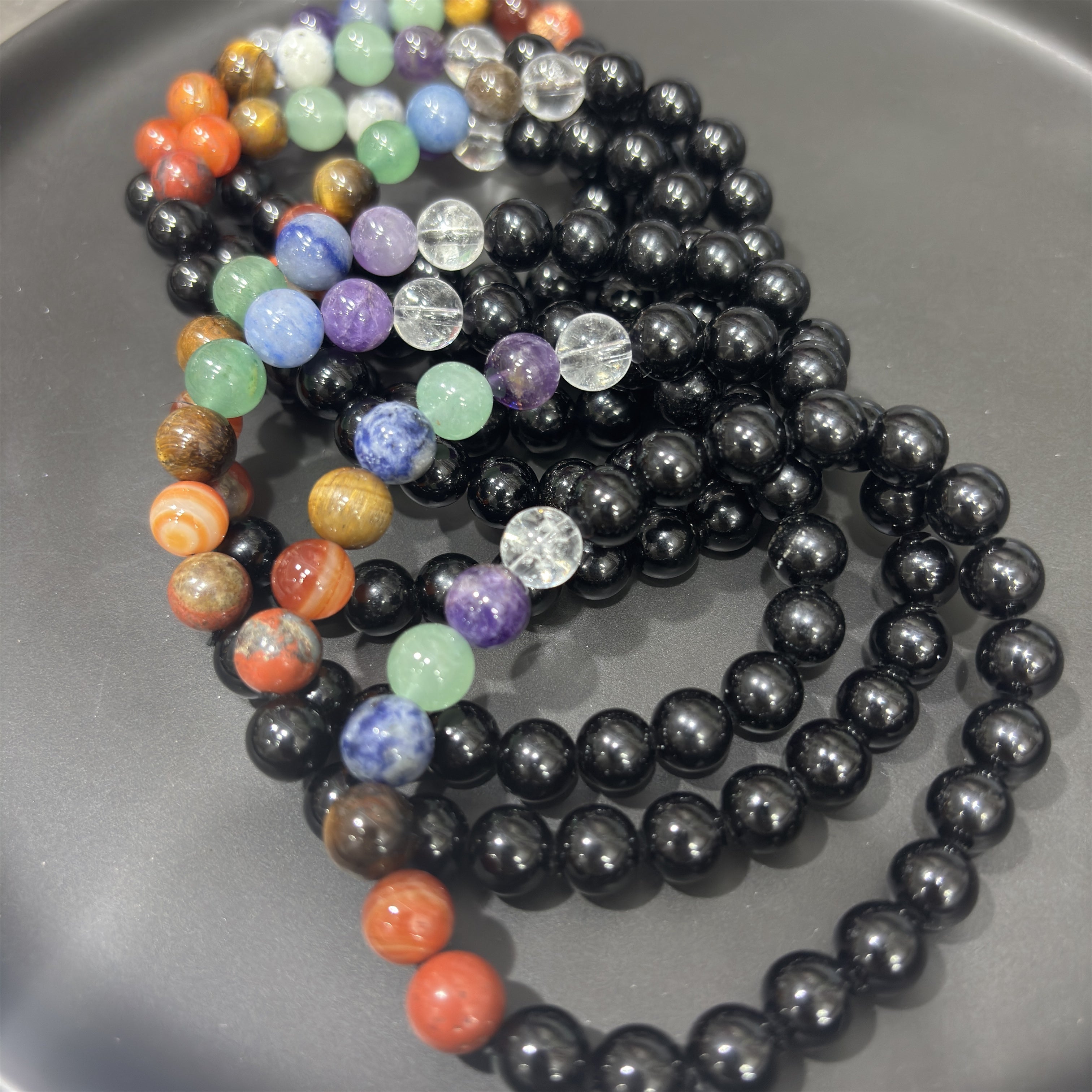 Obsidian Chakra Bracelets