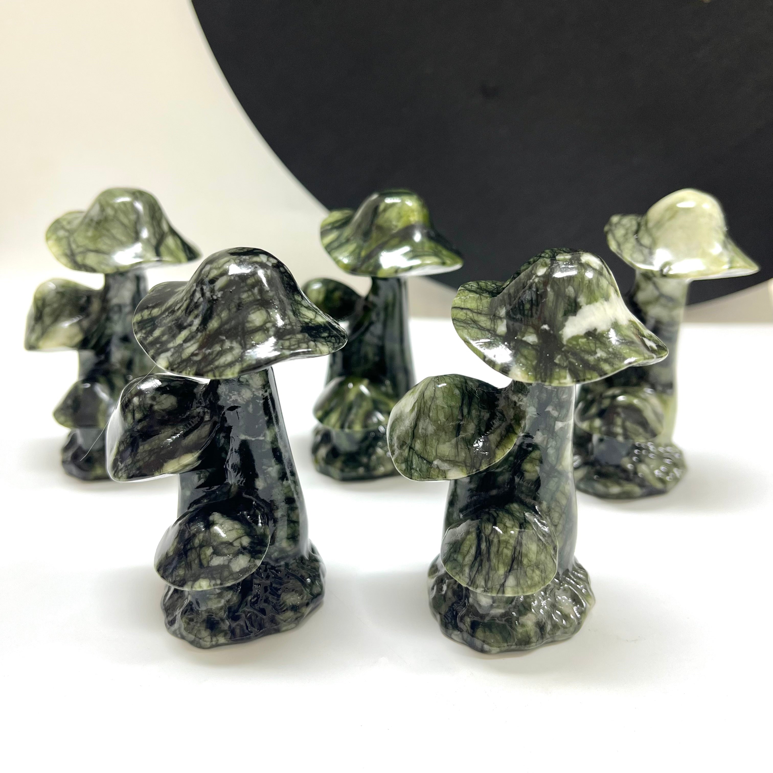 Serpentine Triple Mushroom Carving