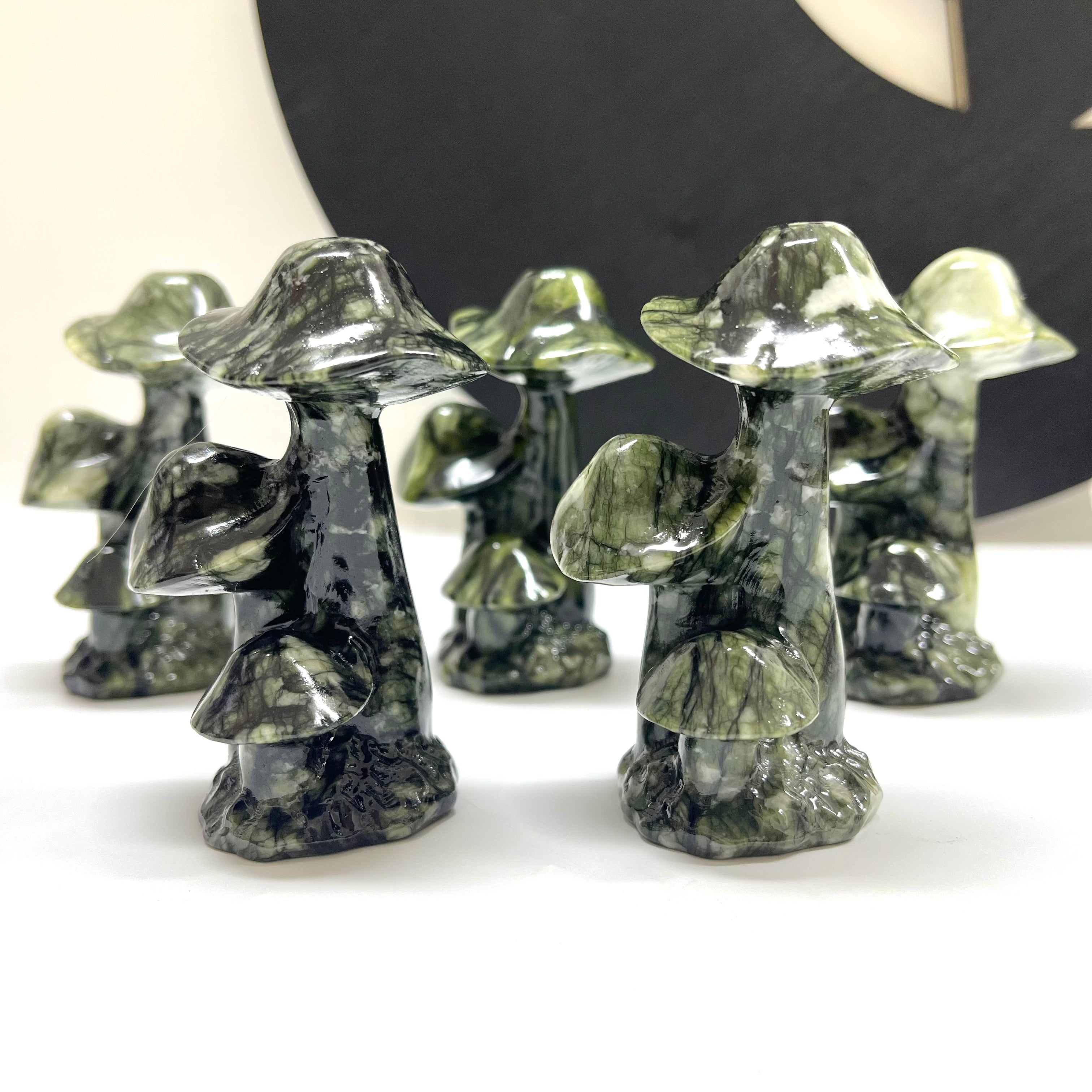 Serpentine Triple Mushroom Carving
