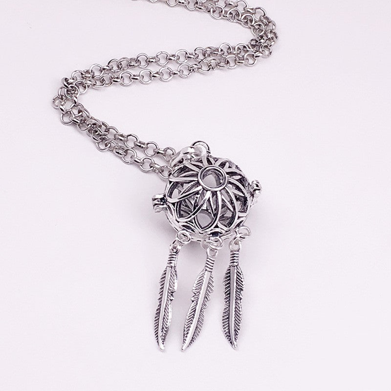 Dream Catcher Metal Sphere Holder Necklace Perfume Pendant