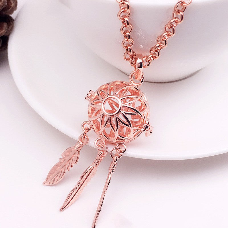 Dream Catcher Metal Sphere Holder Necklace Perfume Pendant