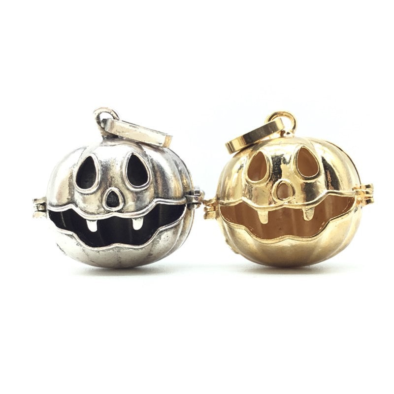 Pumpkin Lantern Metal Sphere Holder Necklace Perfume Pendant